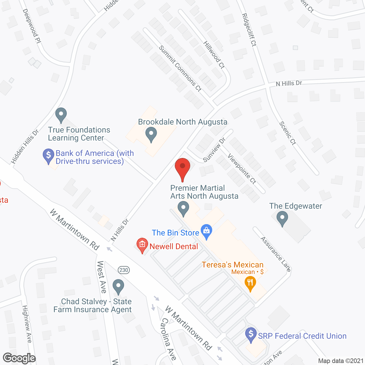 Brookdale North Augusta in google map