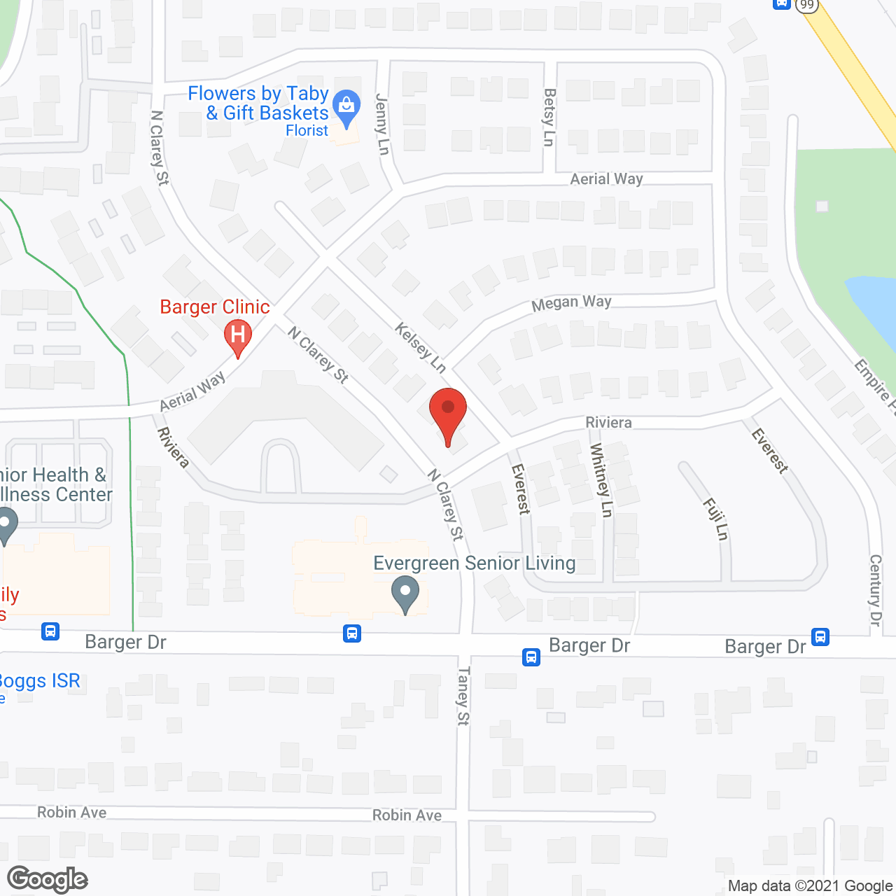 Evergreen Memory Care in google map