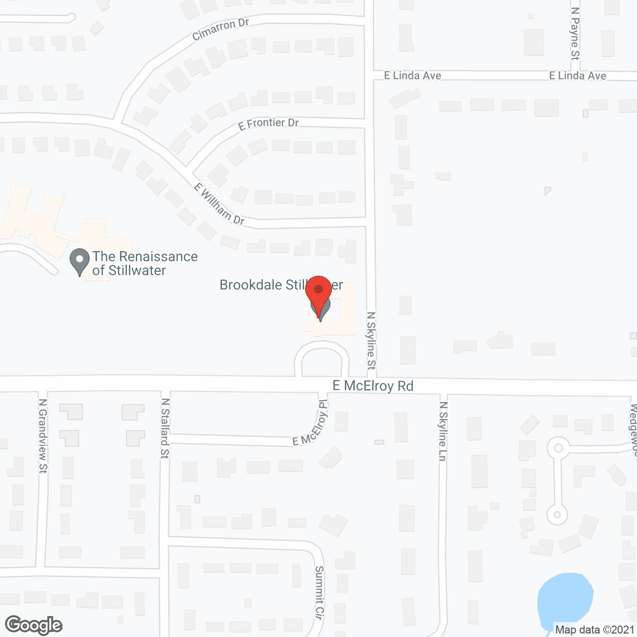 Brookdale Stillwater in google map