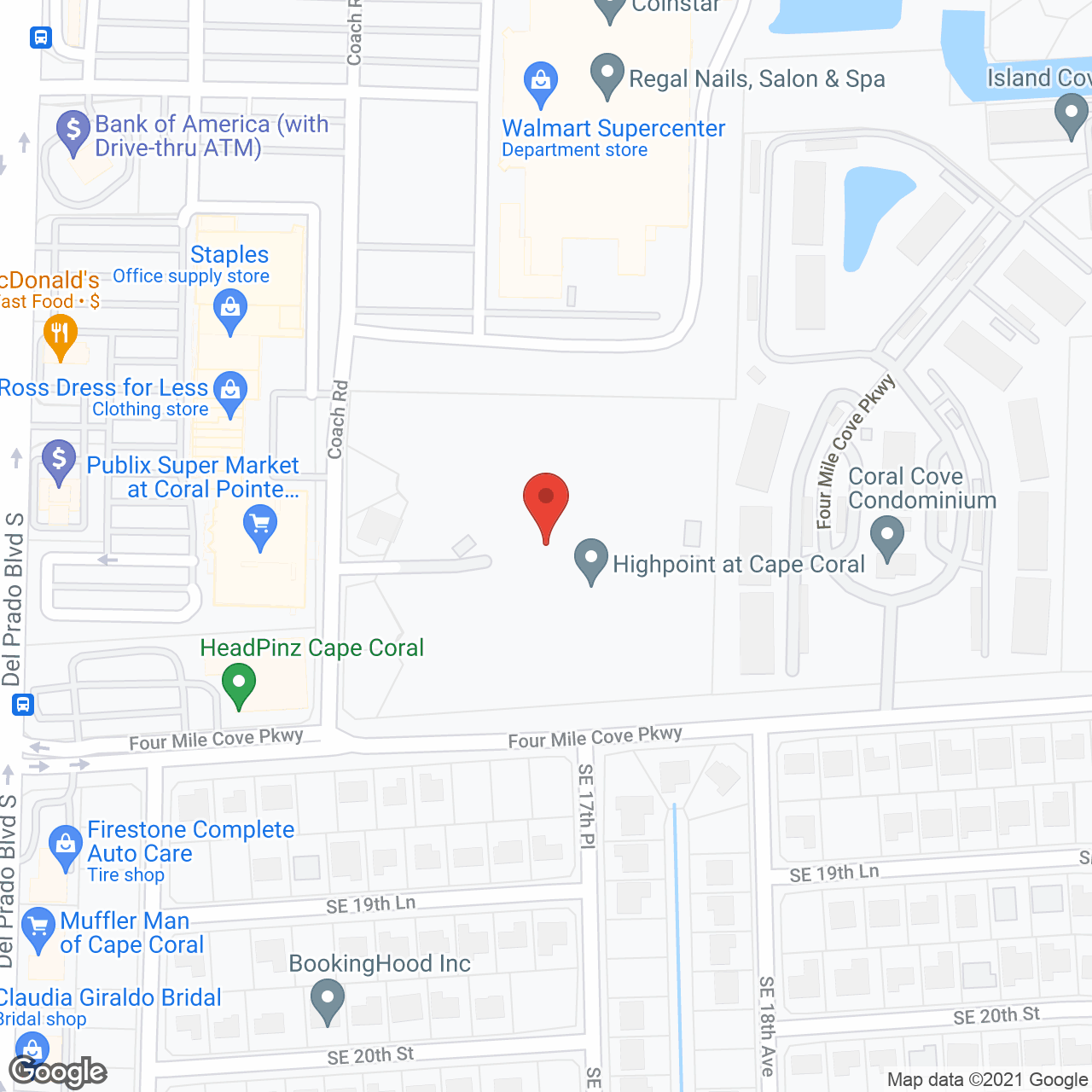 Highpoint at Cape Coral in google map