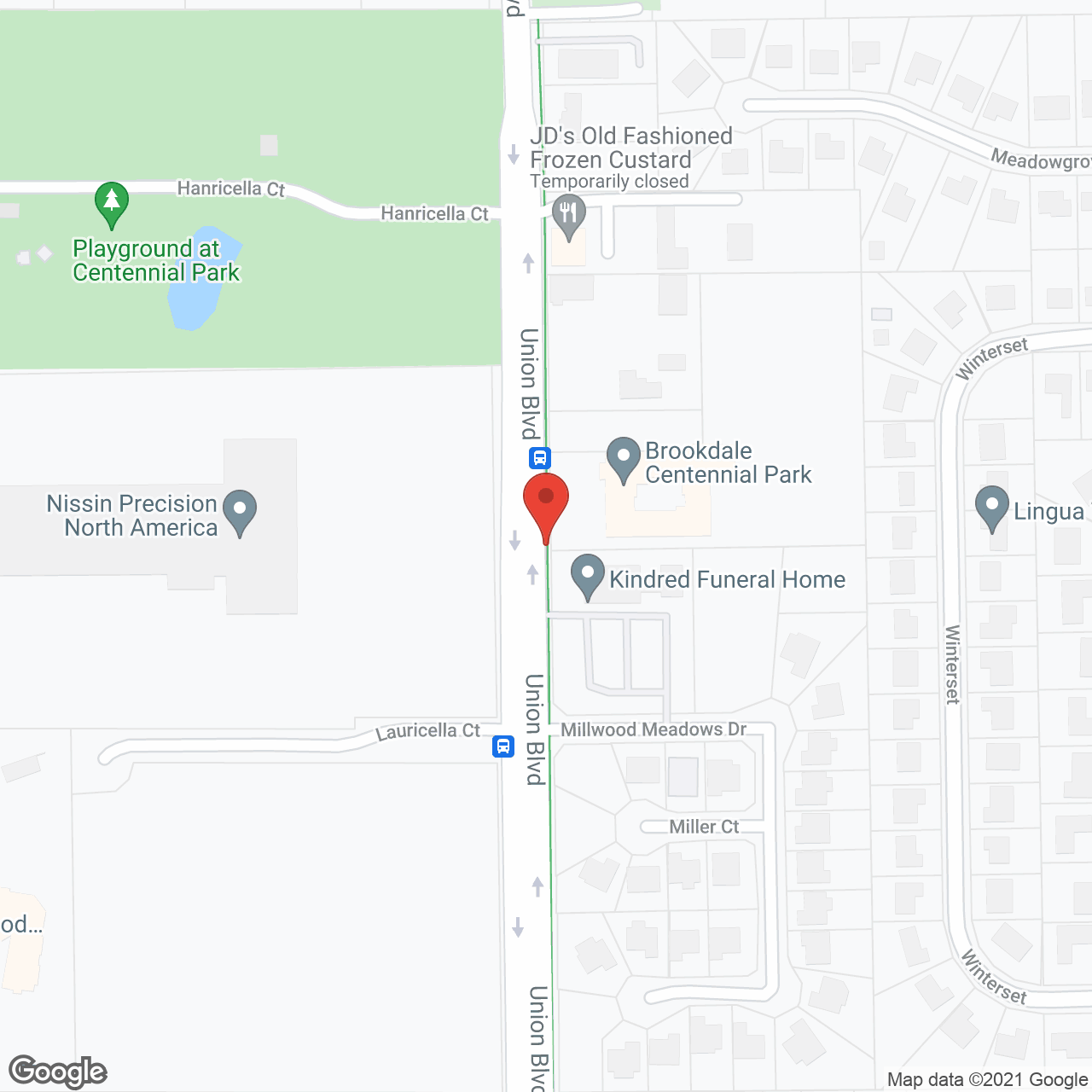 Brookdale Centennial Park in google map