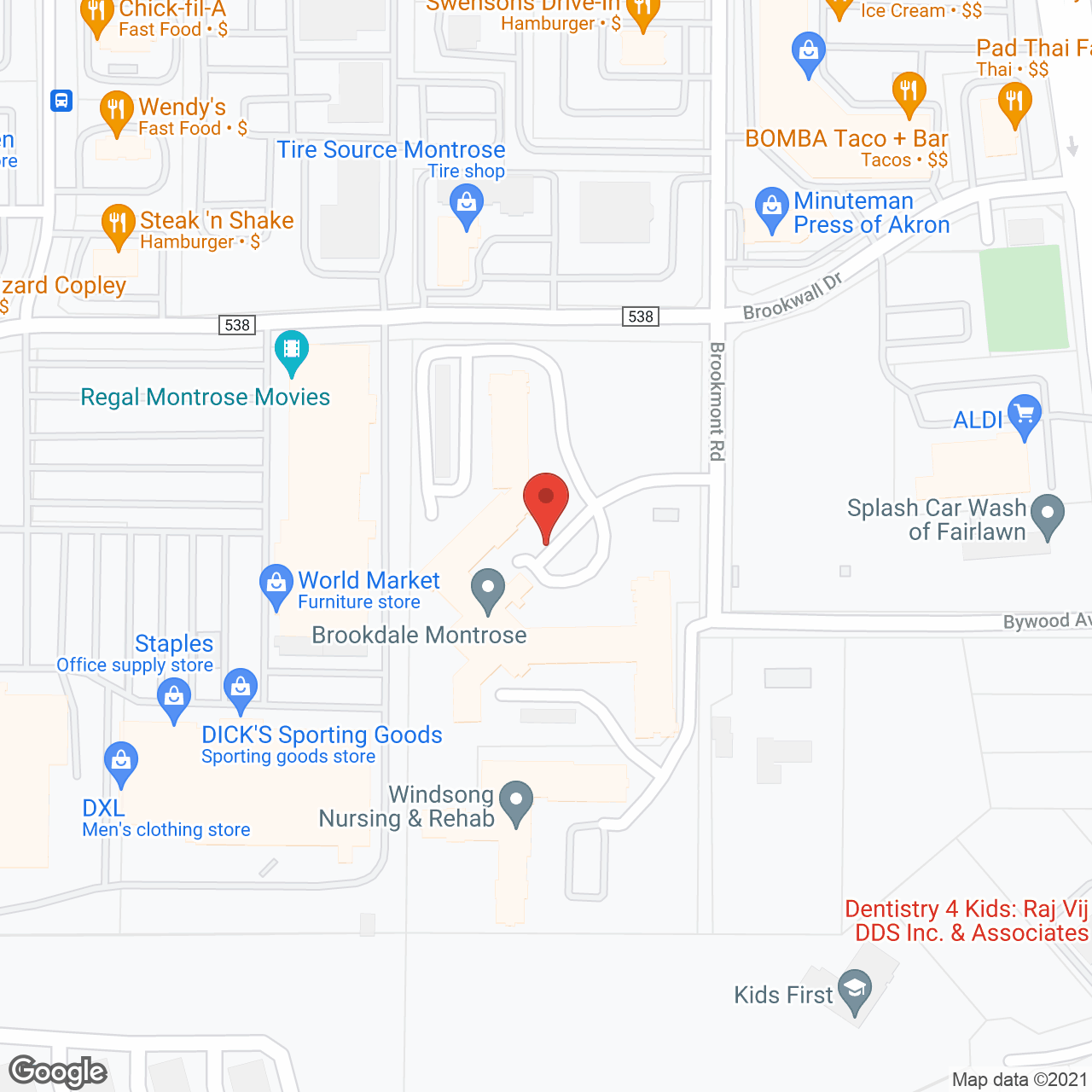 Brookdale Montrose in google map
