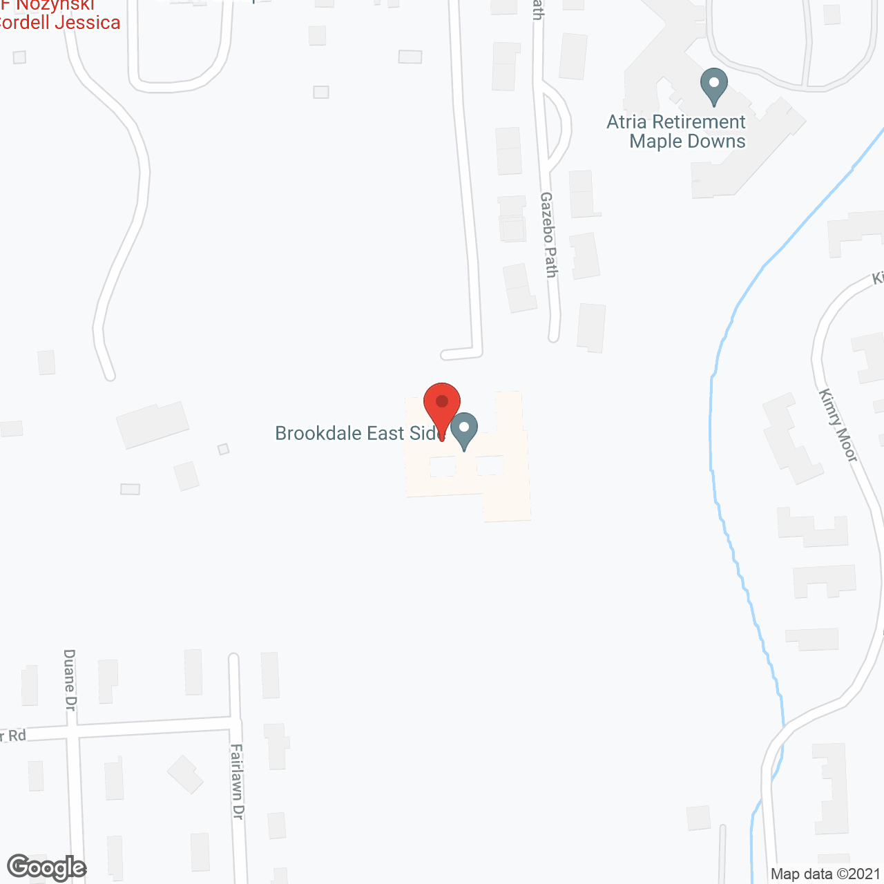 Brookdale East Side in google map