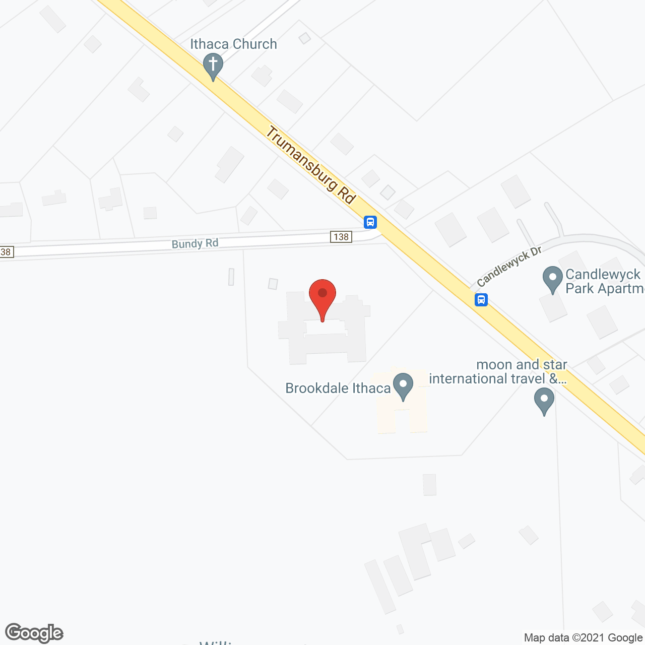 Brookdale Ithaca AL in google map