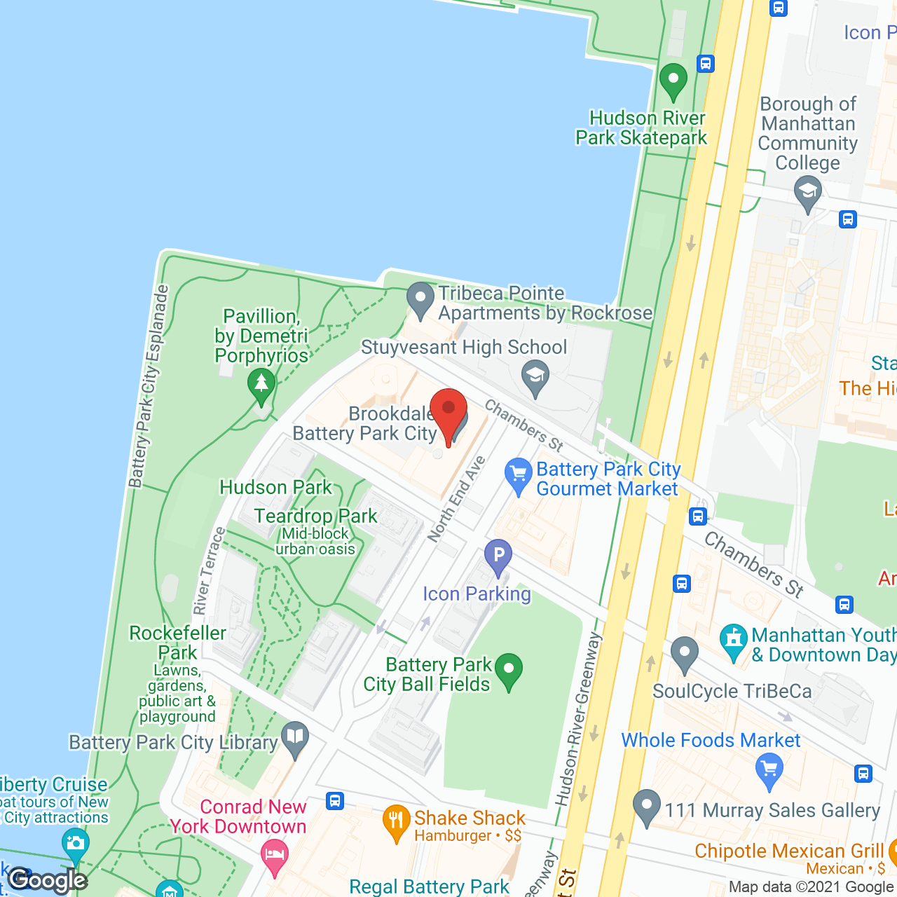 Brookdale Battery Park City in google map