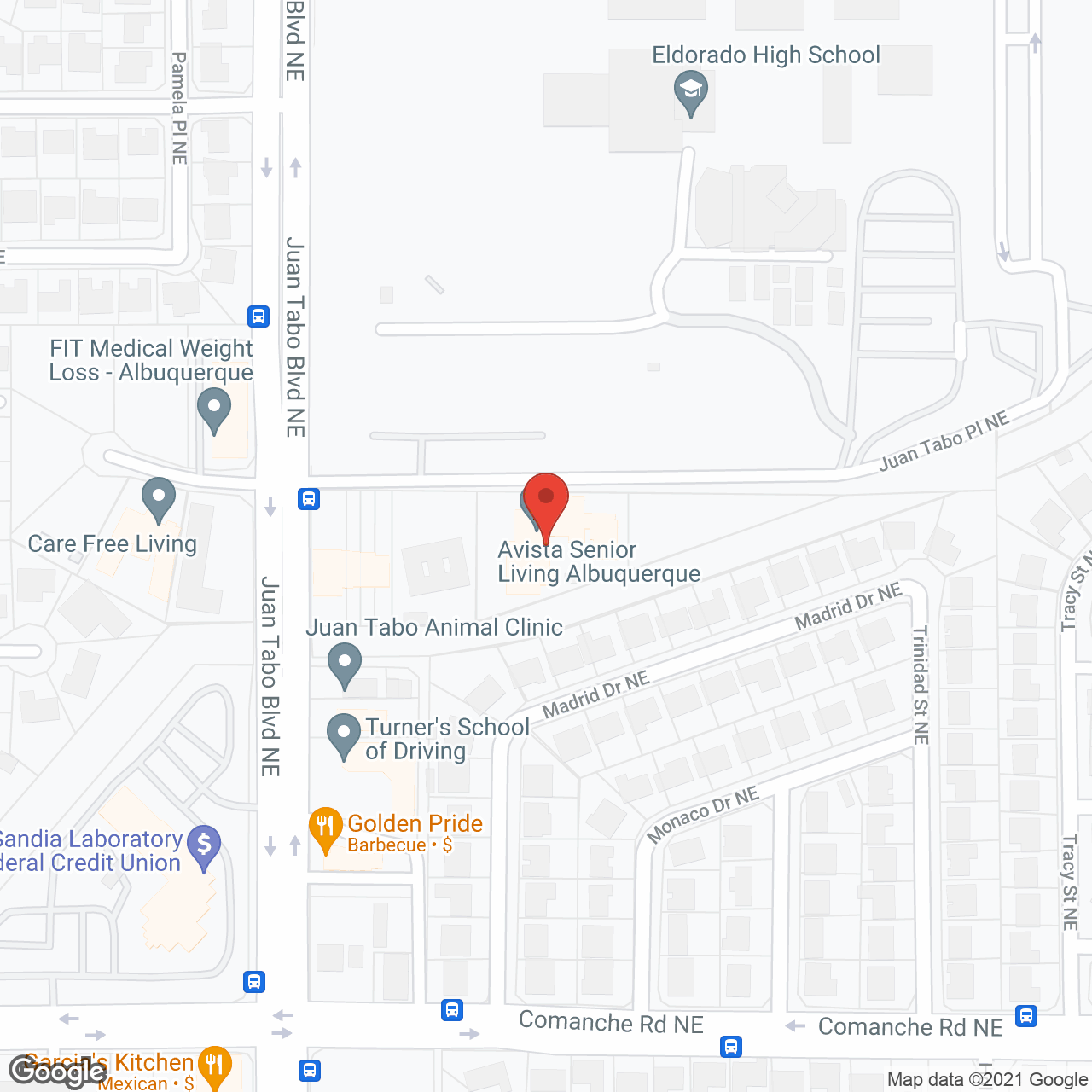 Avista Senior Living Albuquerque in google map