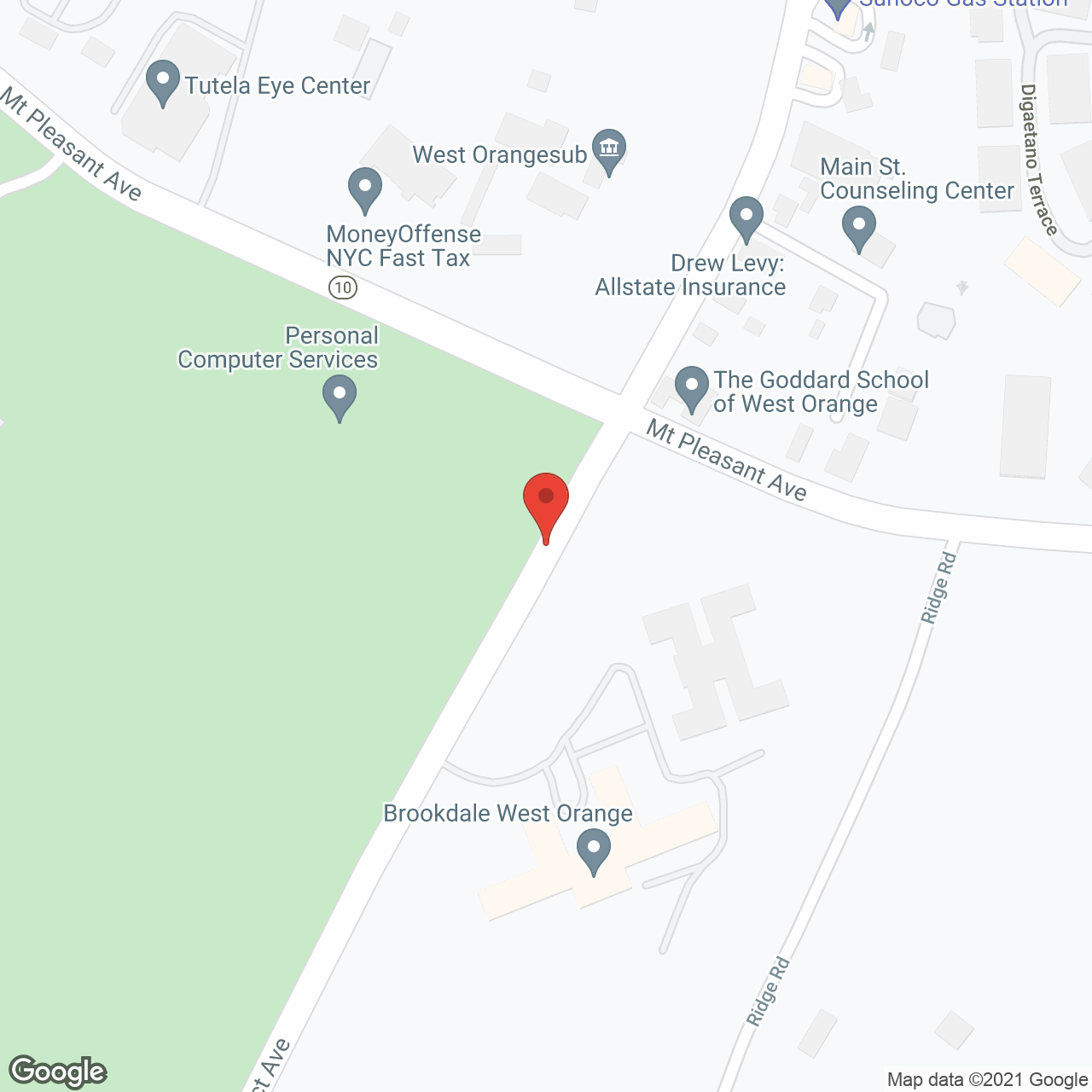 Brookdale West Orange in google map