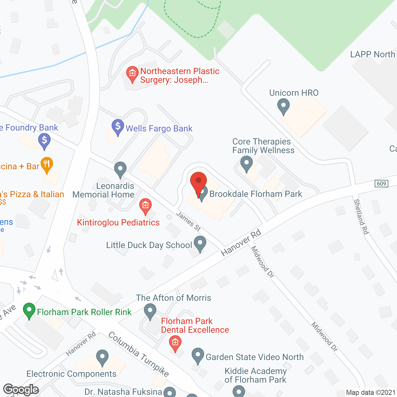 Brookdale Florham Park in google map