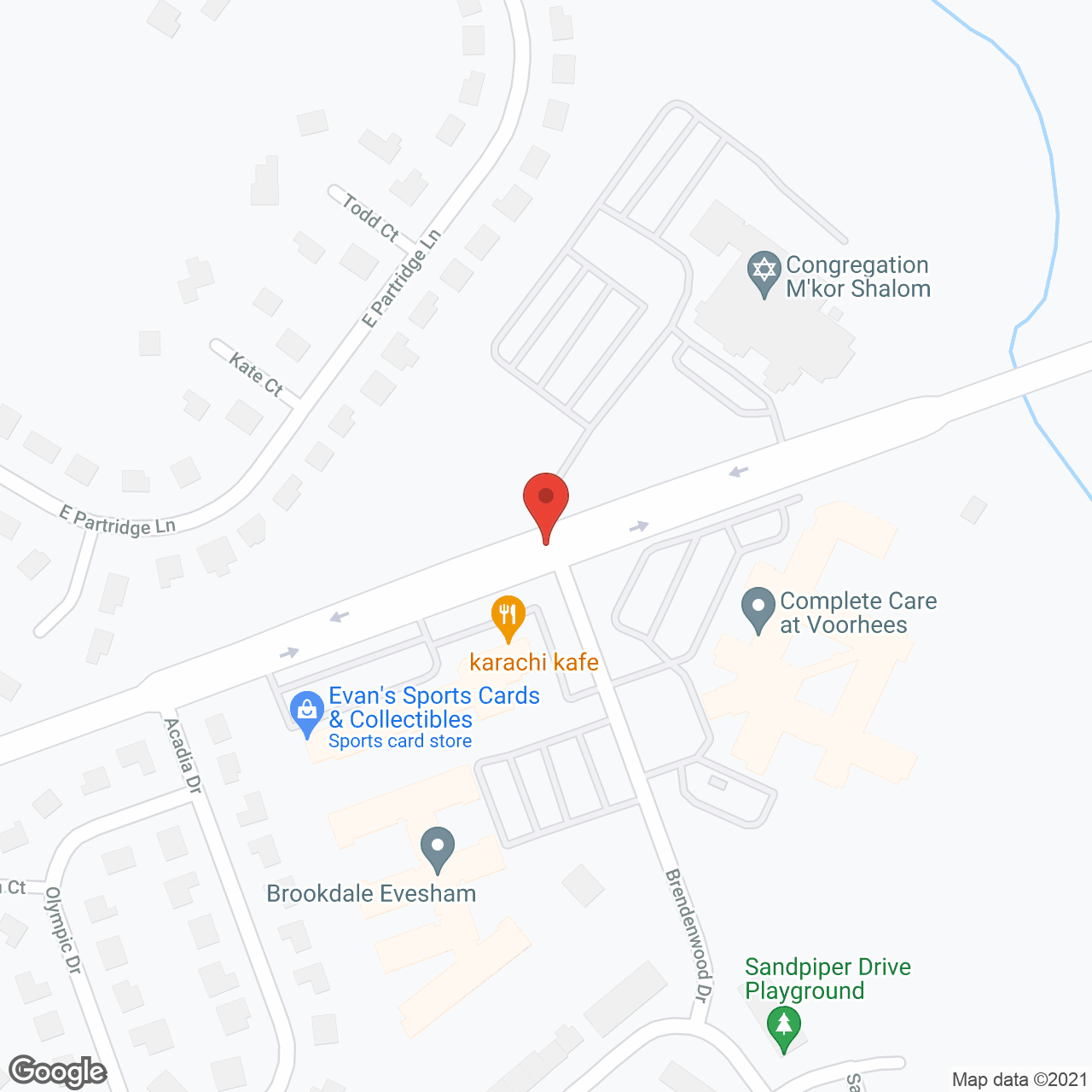 Brookdale Evesham in google map