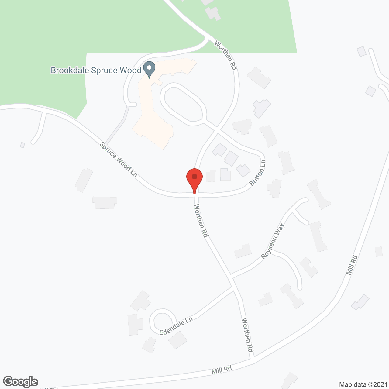 Brookdale Spruce Wood in google map