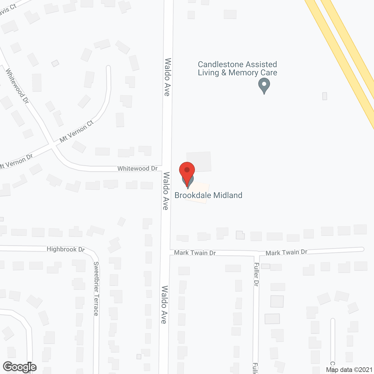 Brookdale Midland in google map