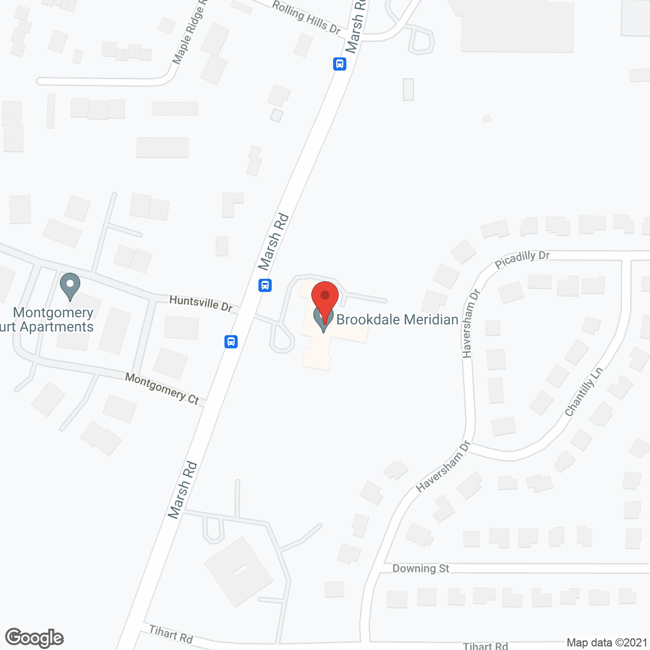 Brookdale Meridian AL in google map