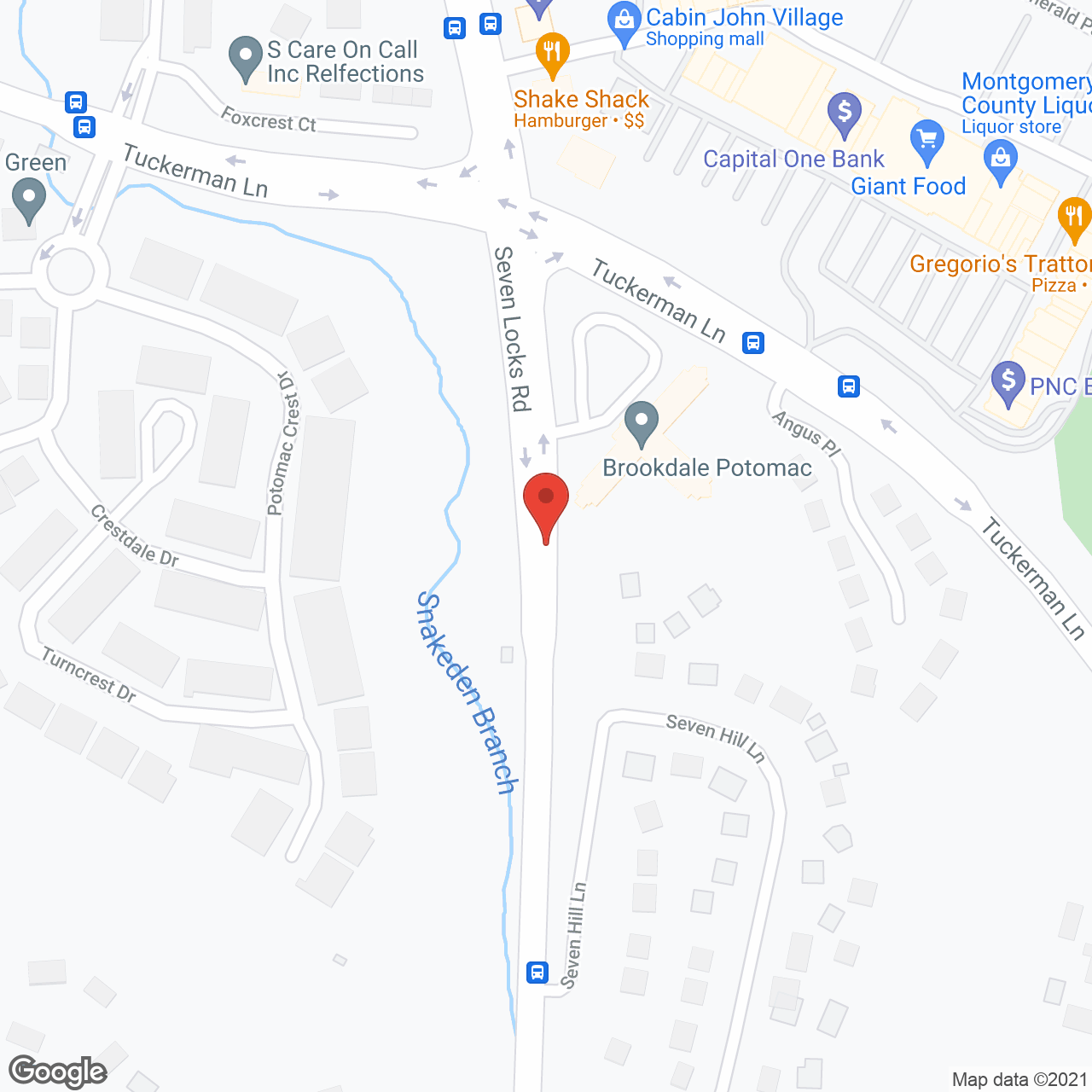 Brookdale Potomac in google map