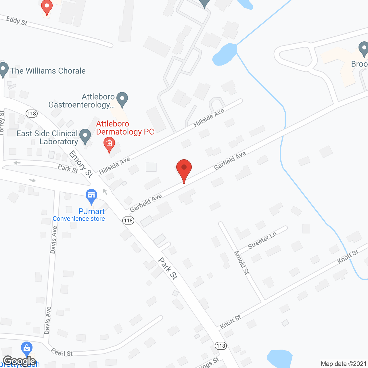 Brookdale Attleboro in google map