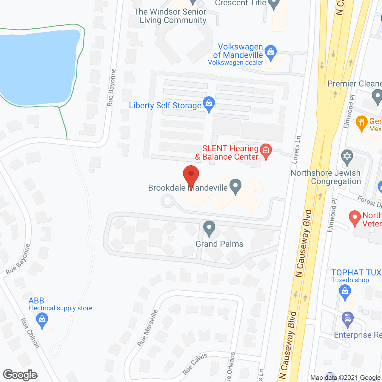 Brookdale Mandeville in google map