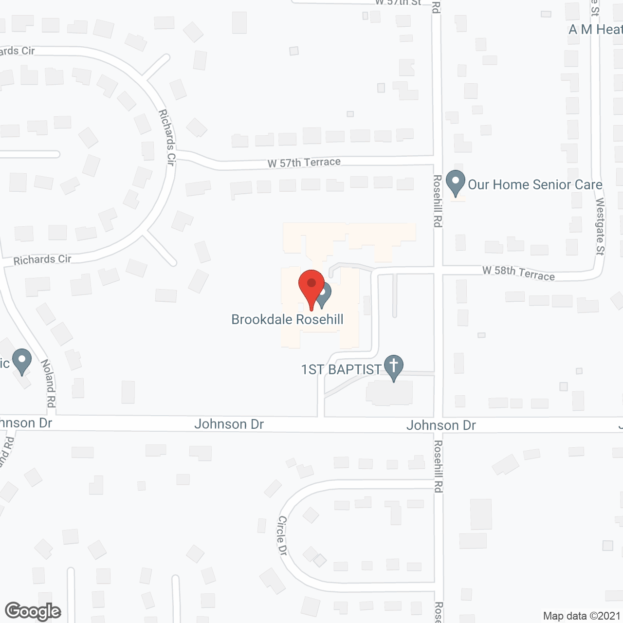 Brookdale Rosehill in google map