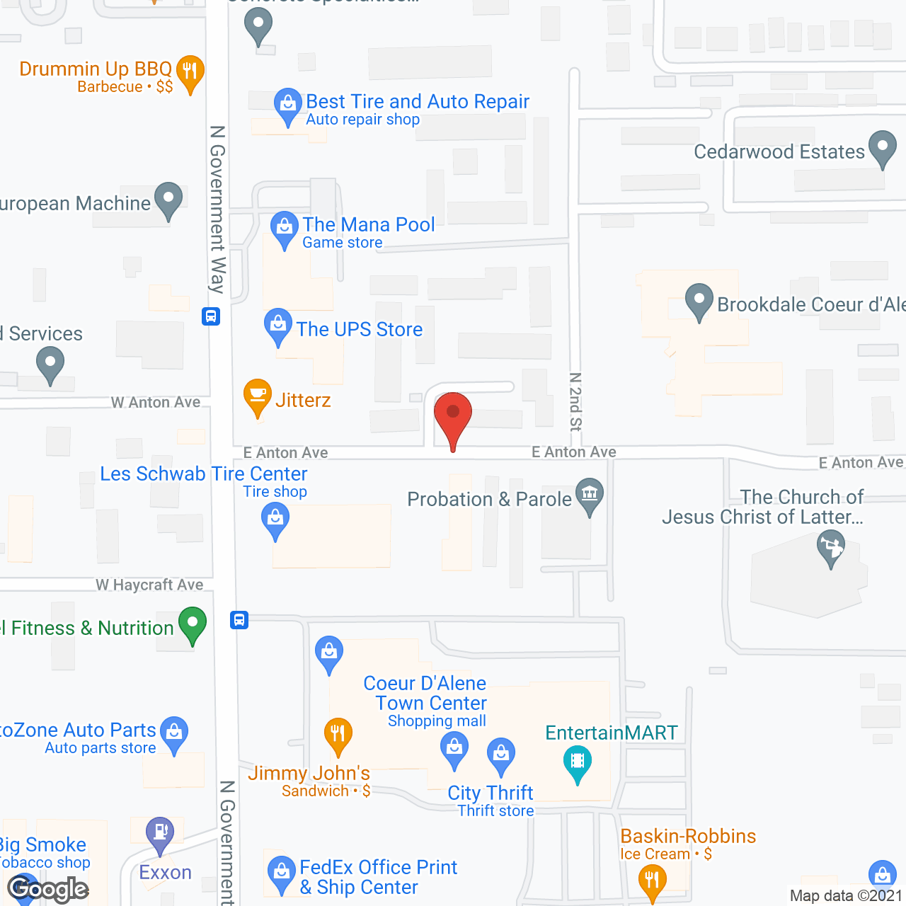 Brookdale Coeur d'Alene in google map
