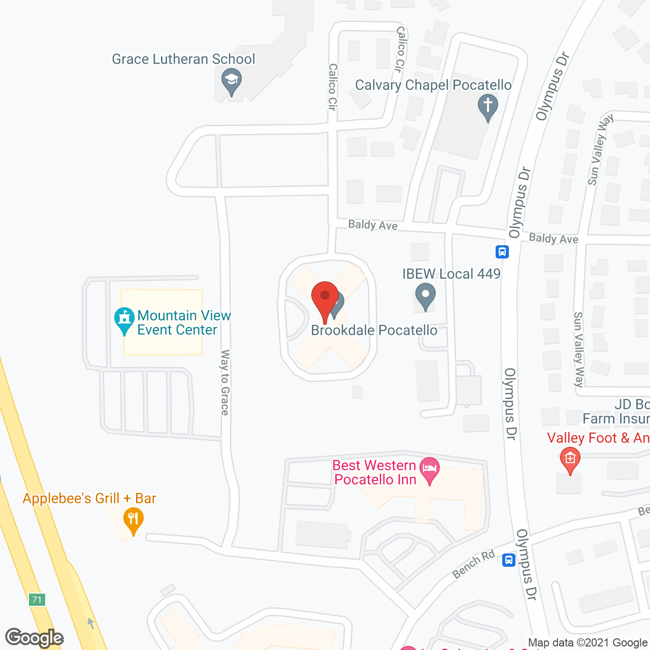 Brookdale Pocatello in google map