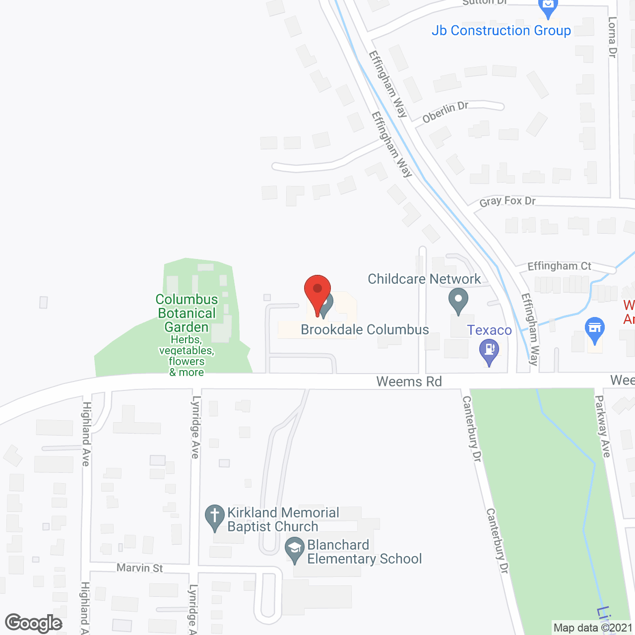 Brookdale Columbus in google map