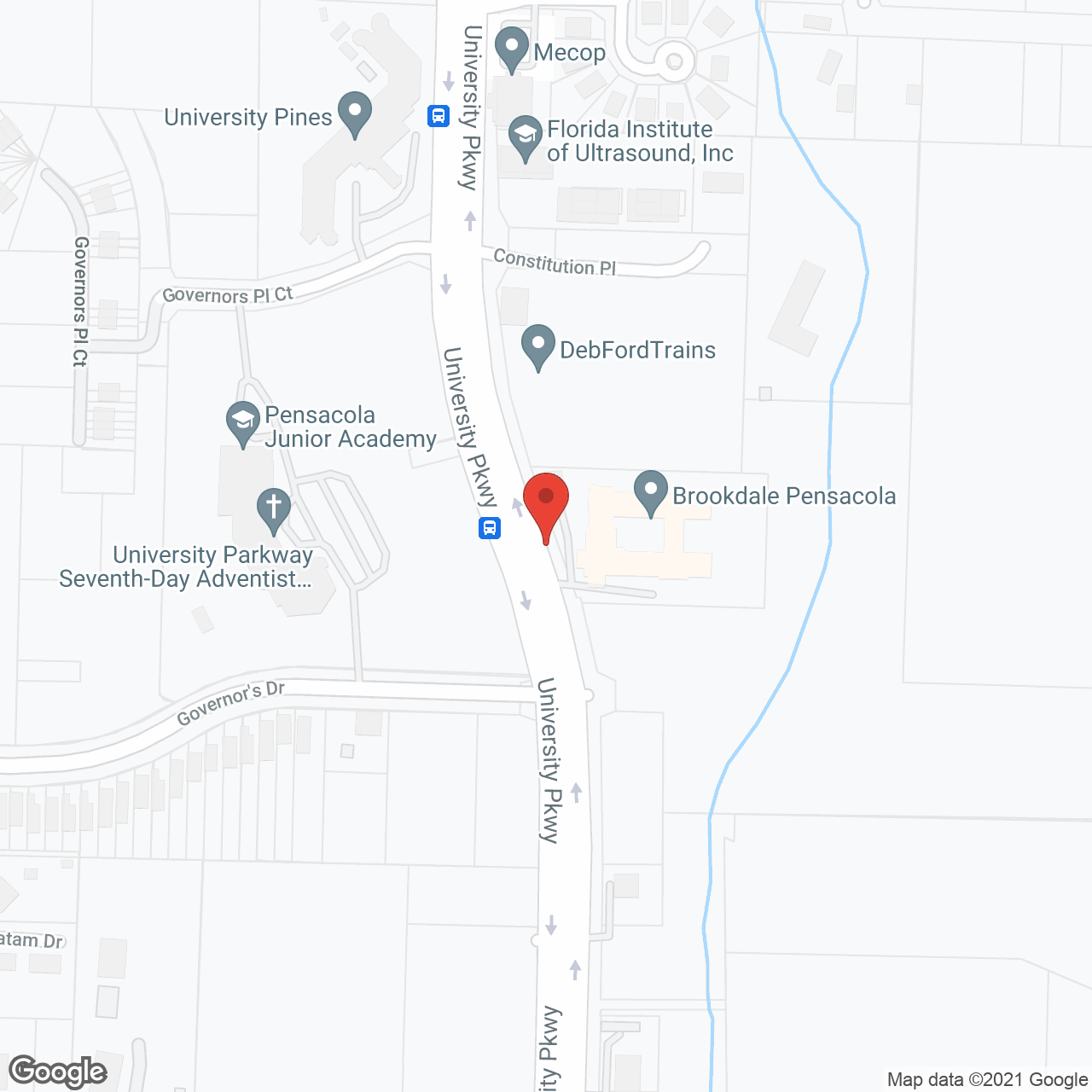 Brookdale Pensacola in google map