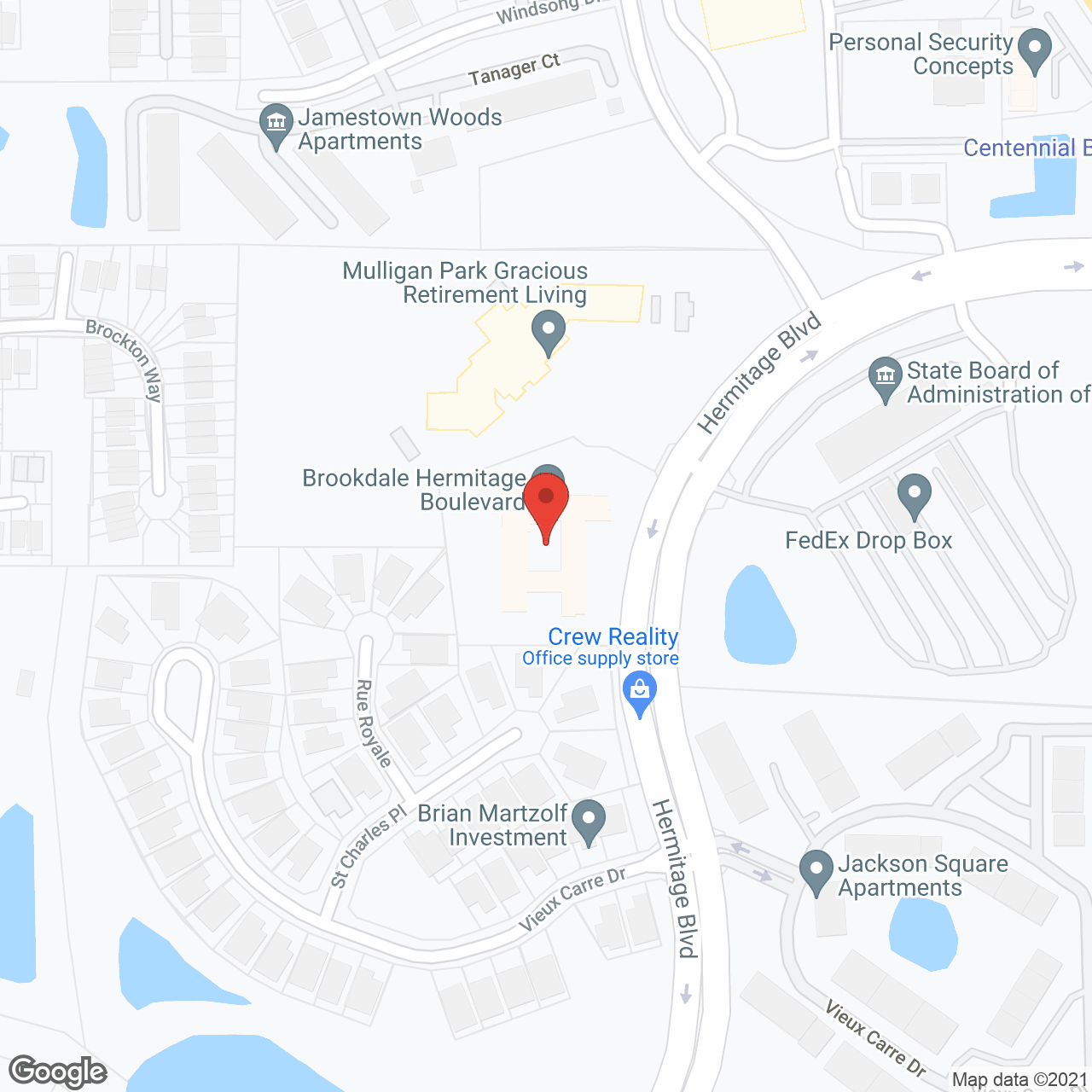 Brookdale Hermitage Boulevard in google map