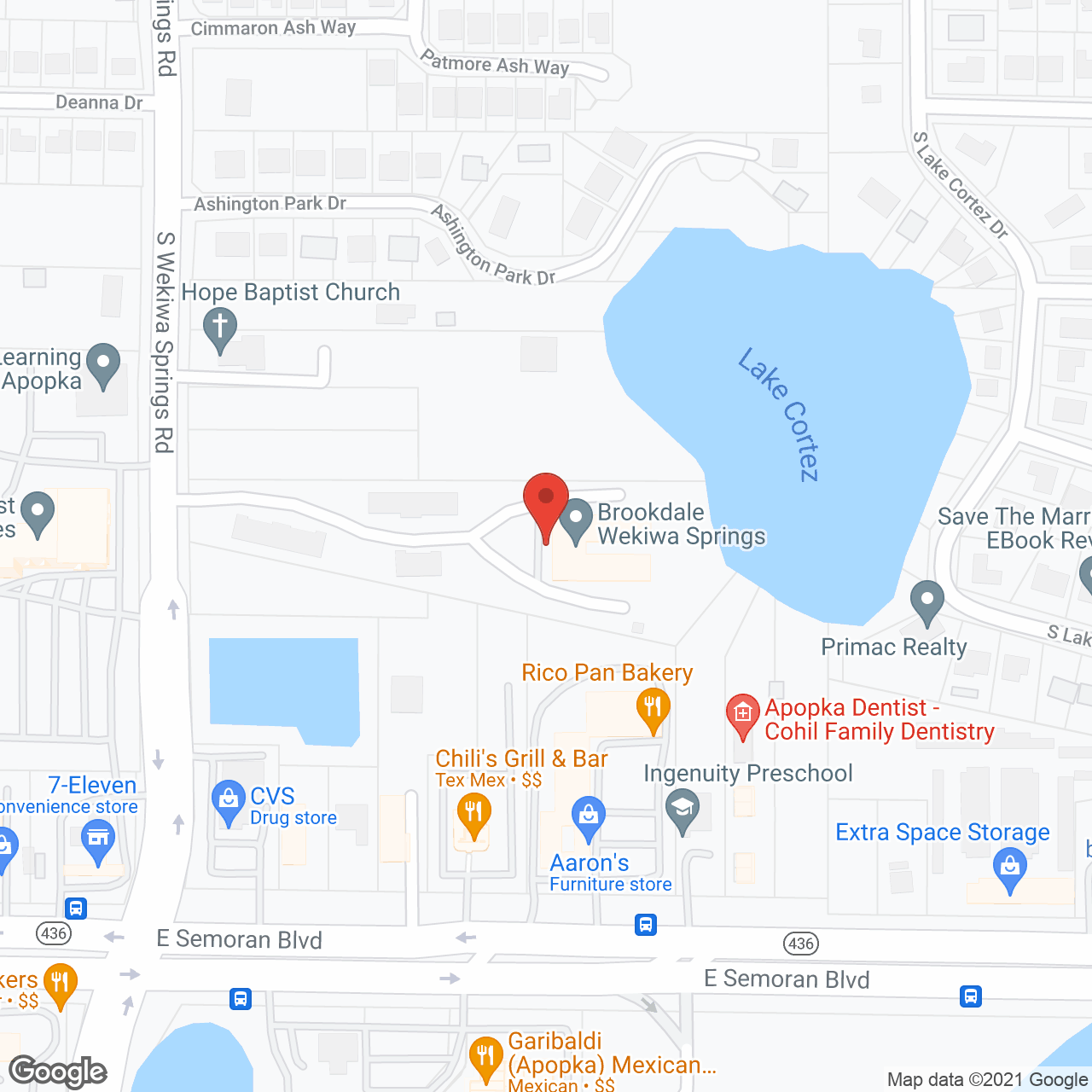 Brookdale Wekiwa Springs in google map