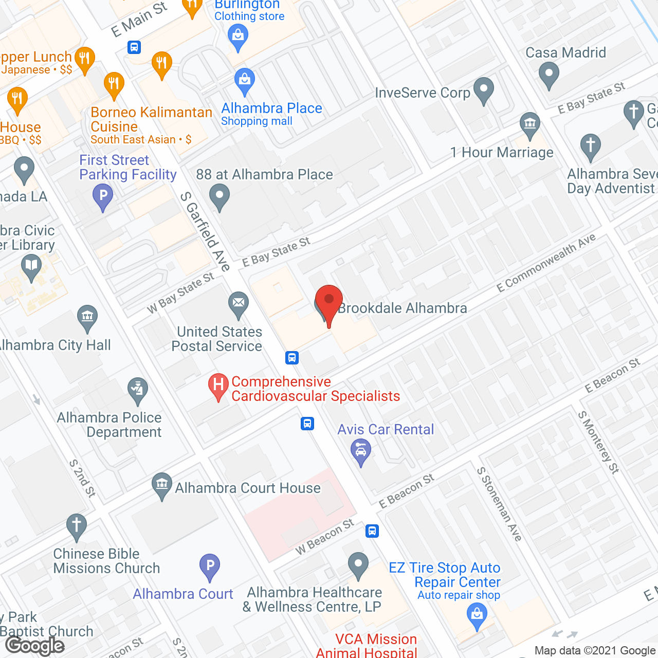 Brookdale Alhambra in google map