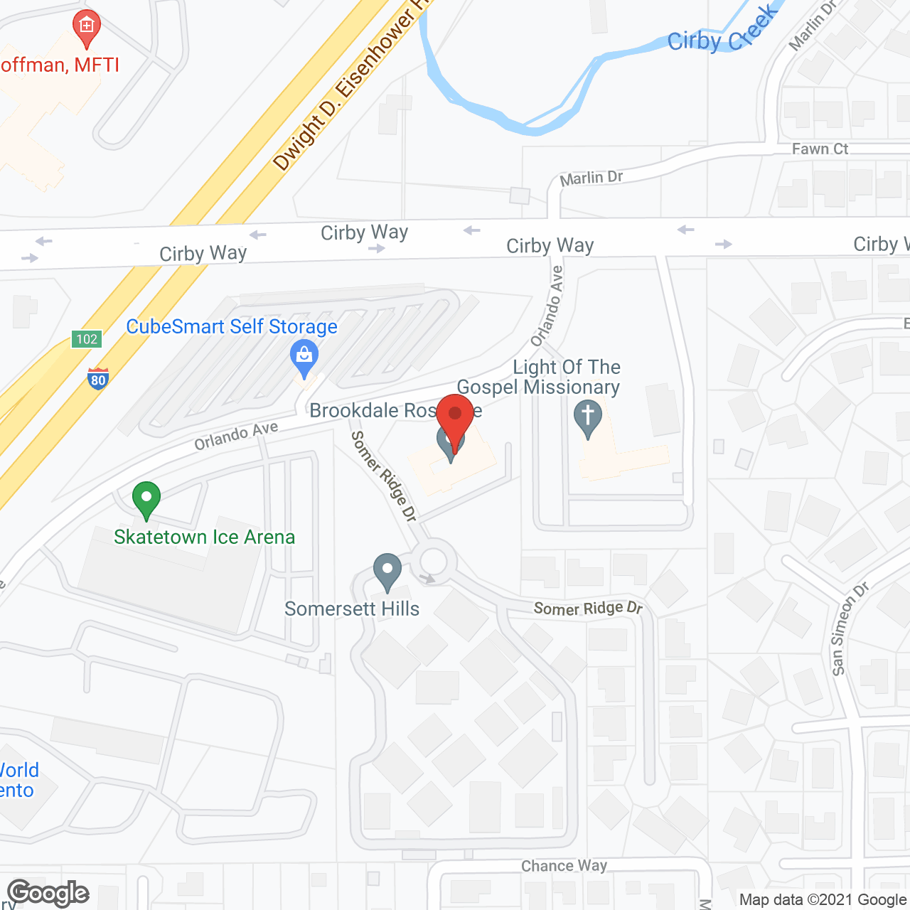 Brookdale Roseville in google map