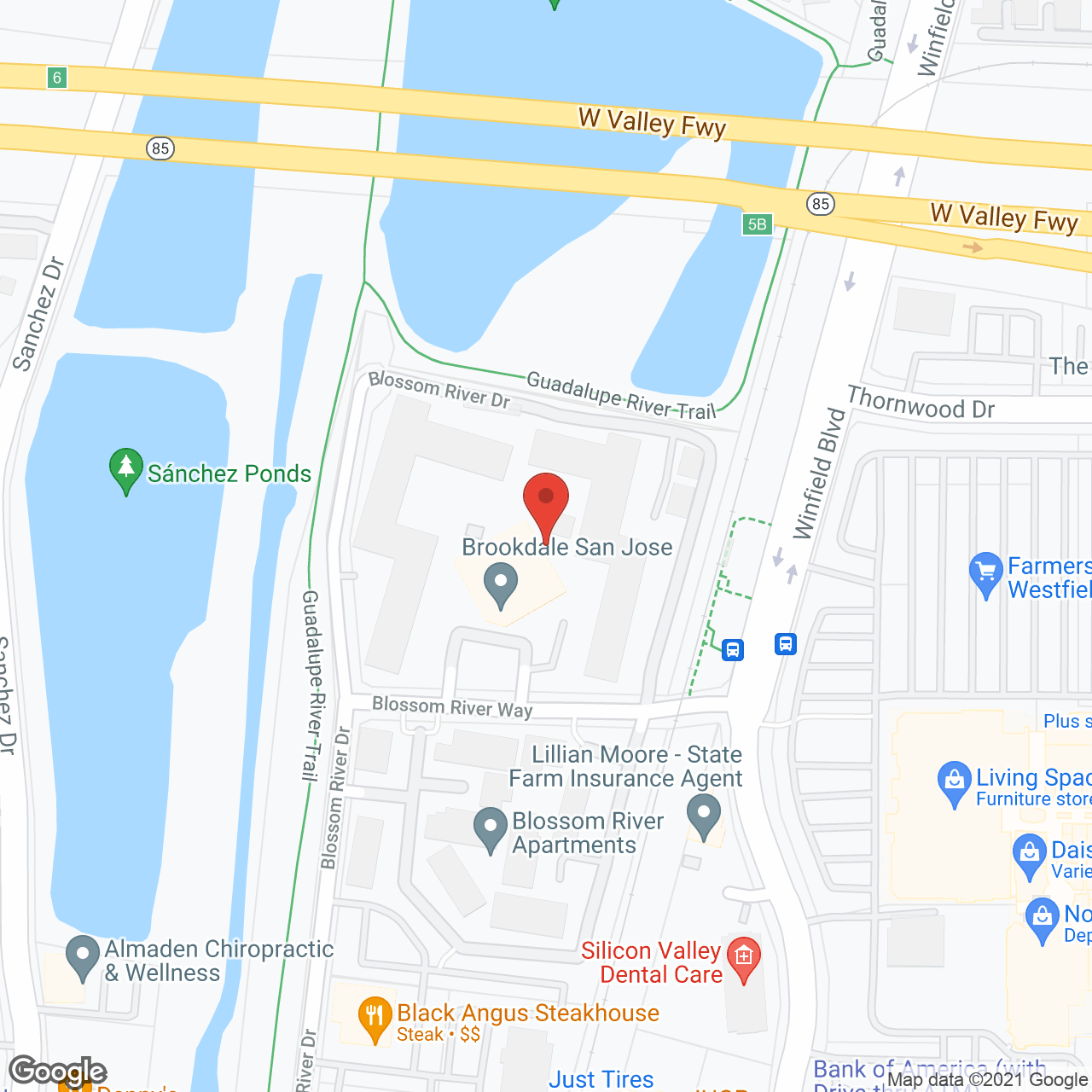 Brookdale San Jose in google map