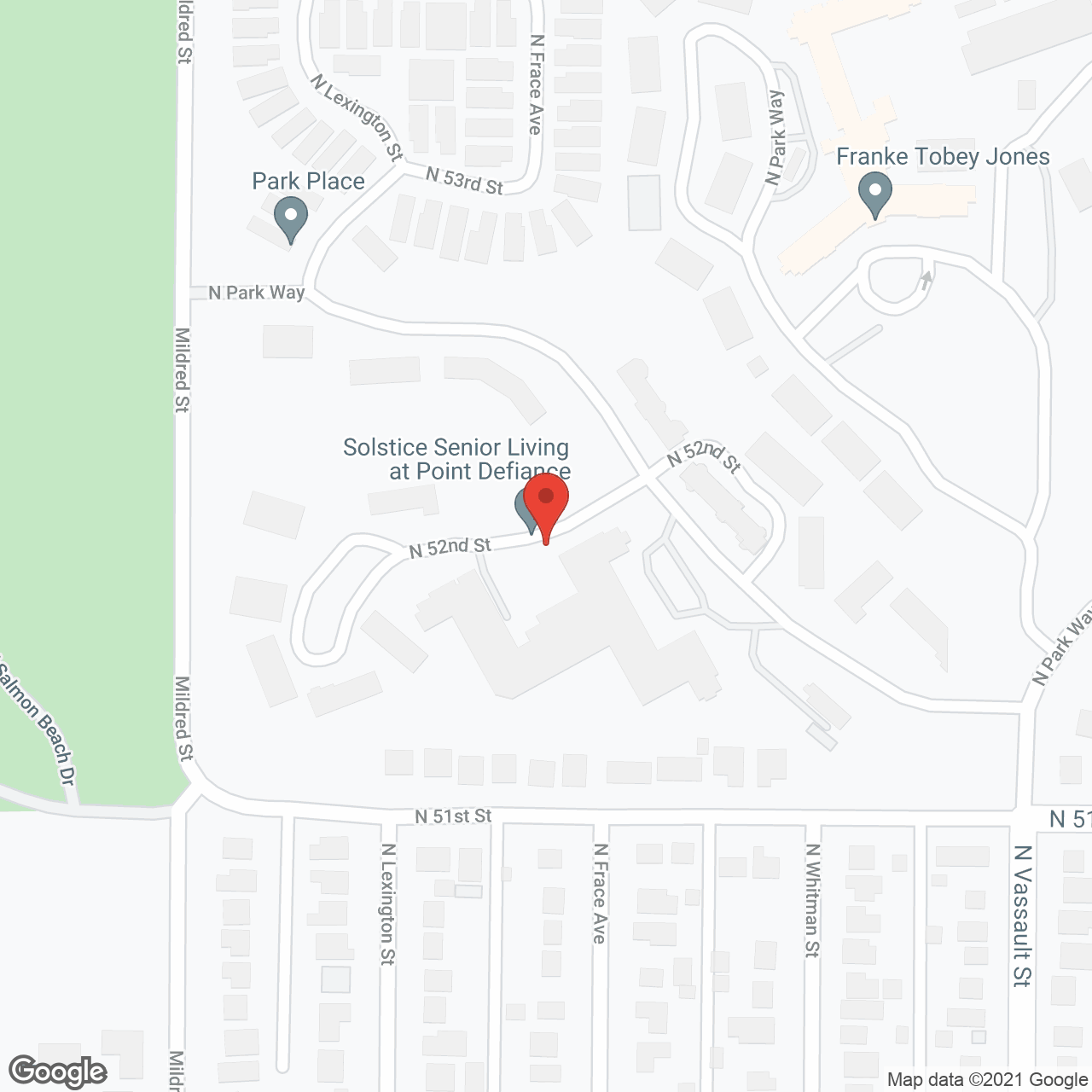 Solstice Senior Living at Point Defiance in google map