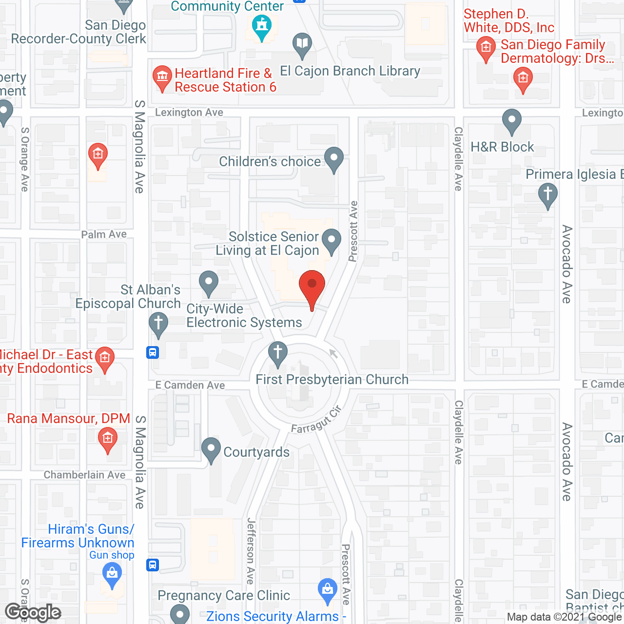 Solstice Senior Living at El Cajon in google map
