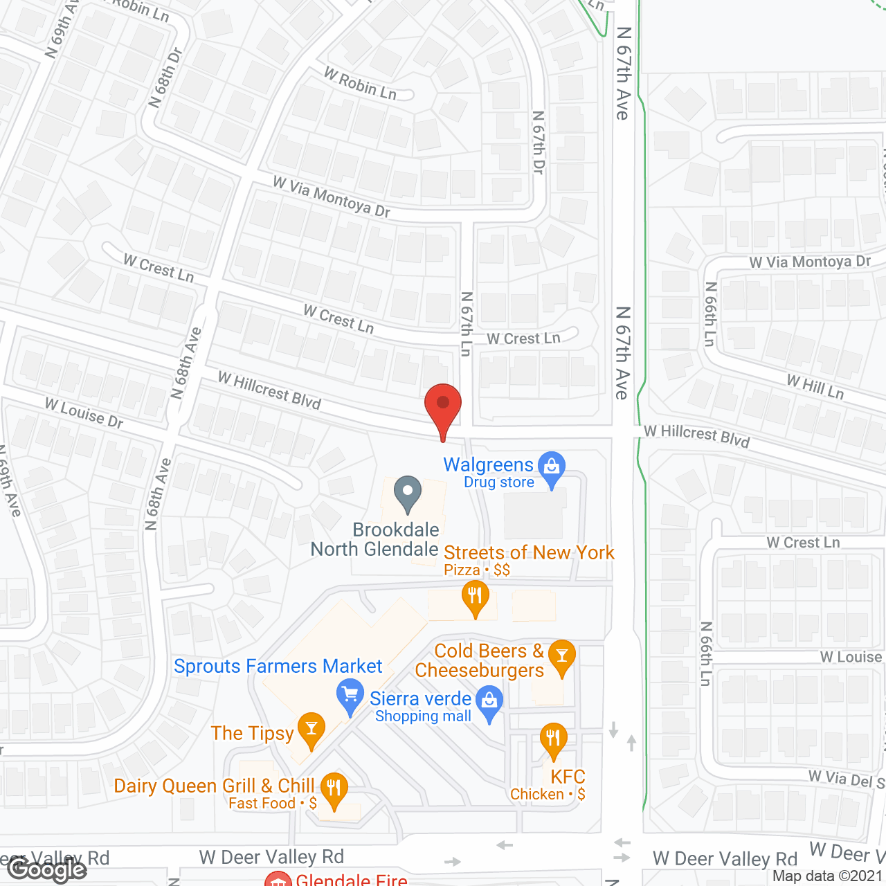 Brookdale North Glendale in google map