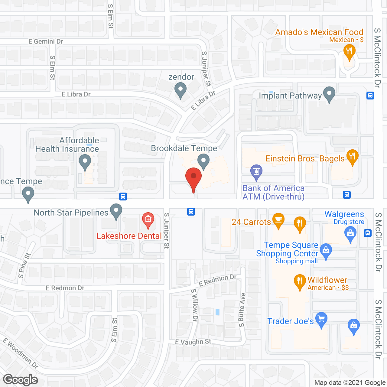 Brookdale Tempe in google map