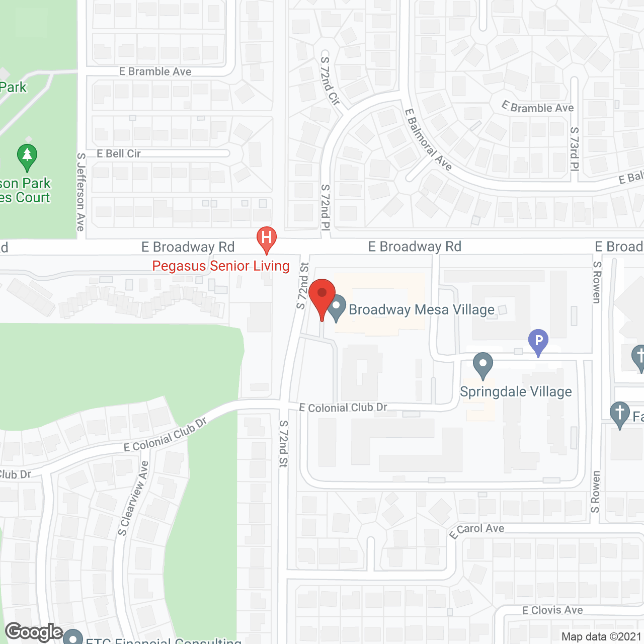 Broadway Mesa Village in google map