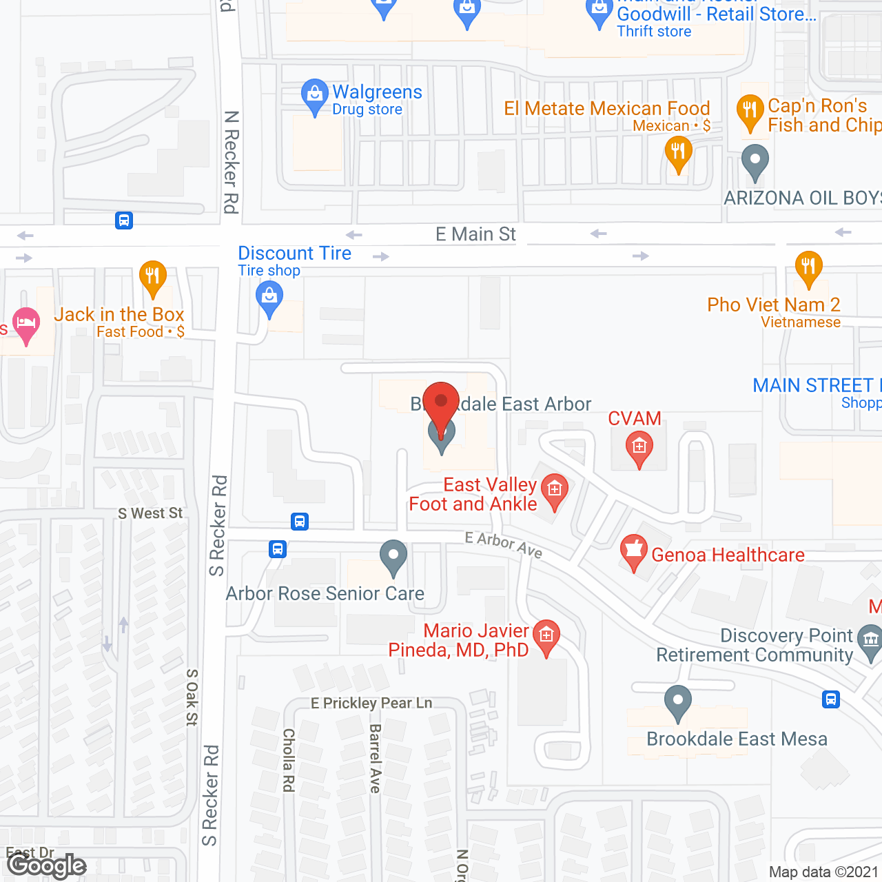 Brookdale East Arbor in google map