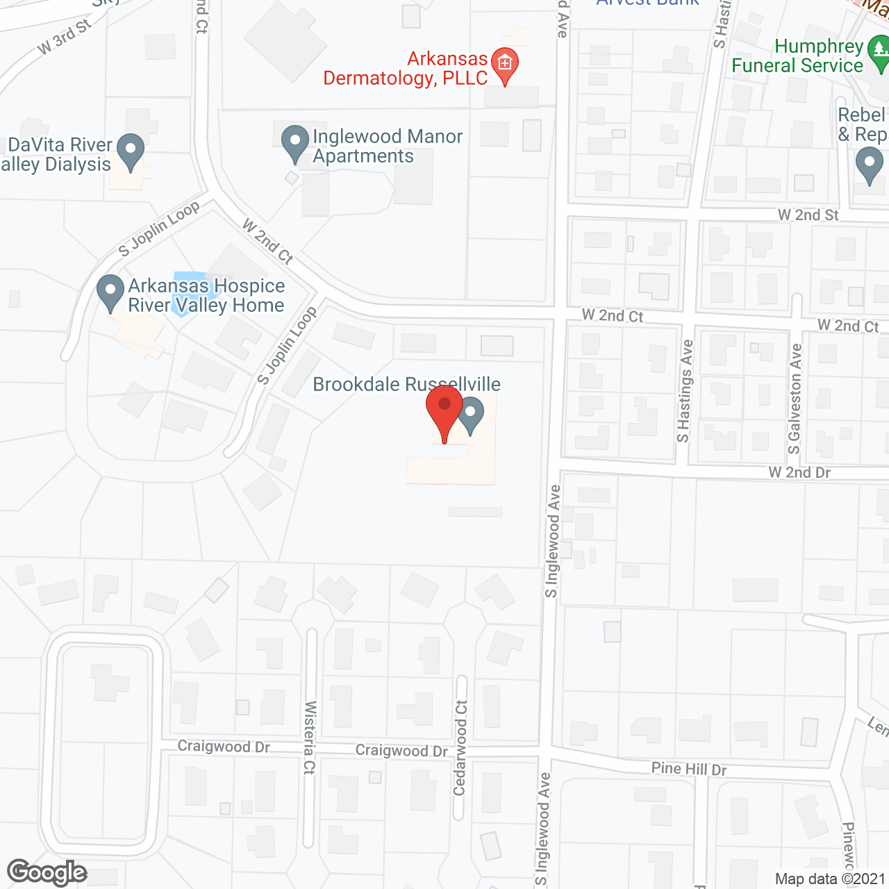 Brookdale Russellville in google map