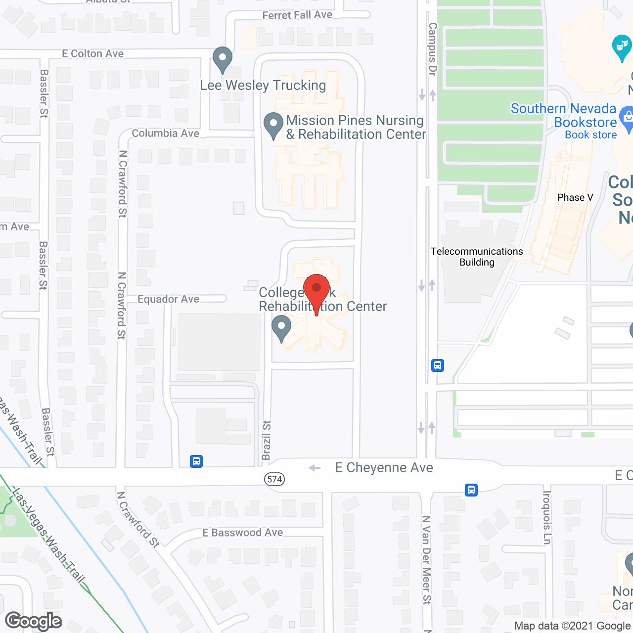 College Park Rehabilitation Center in google map