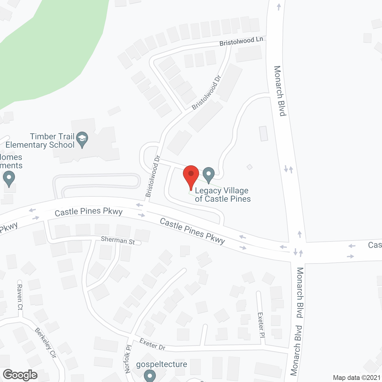 Legacy Village of Castle Pines in google map