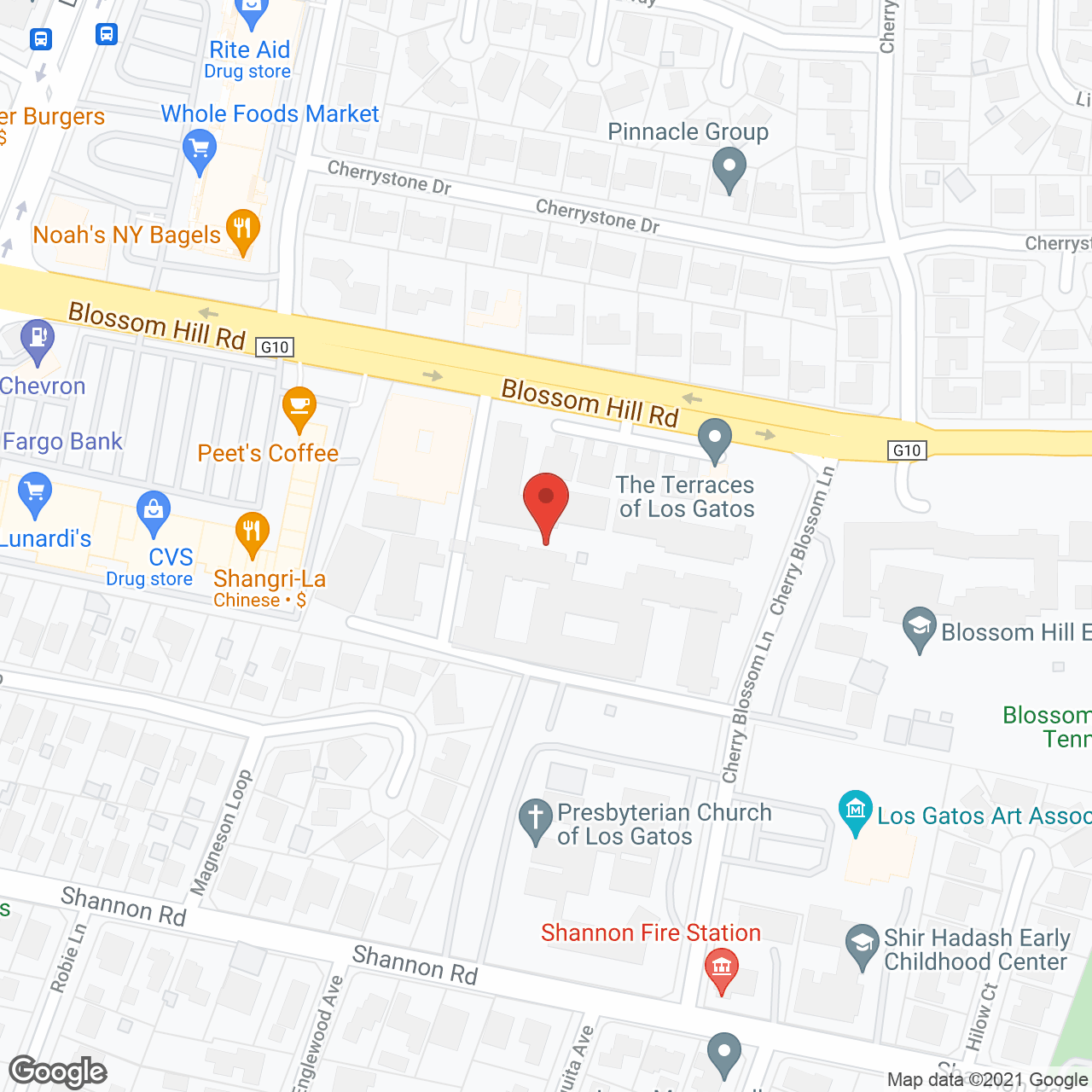 The Terraces of Los Gatos in google map