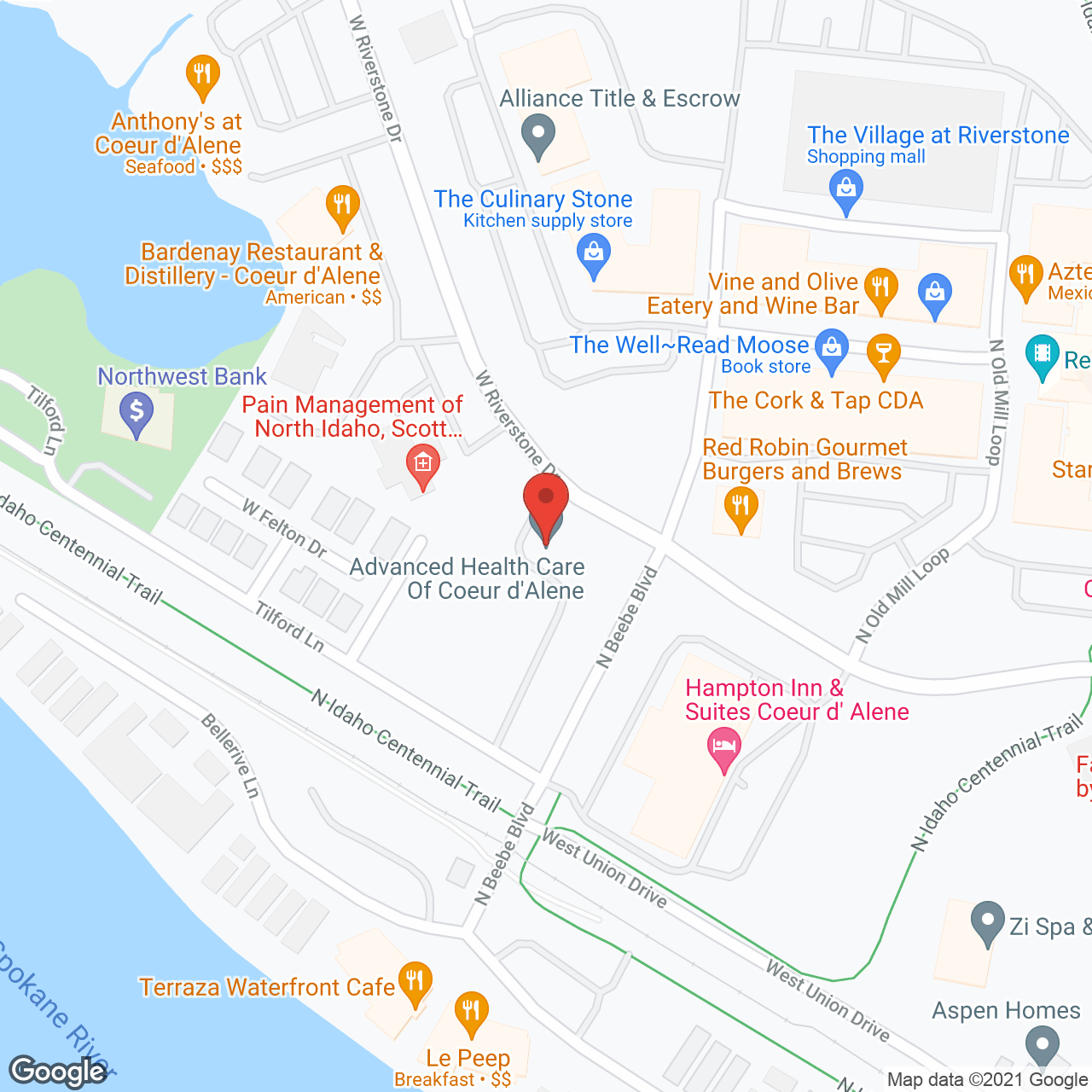 Advanced Health Care Of Coeur Dalene in google map