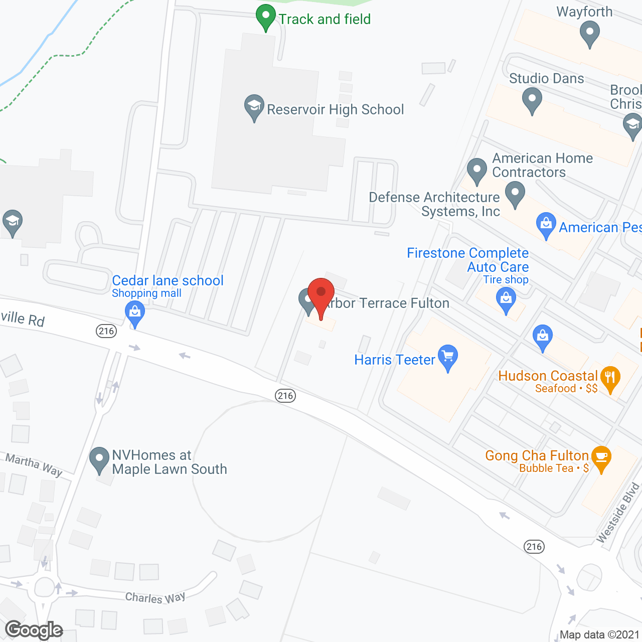 Arbor Terrace Fulton in google map