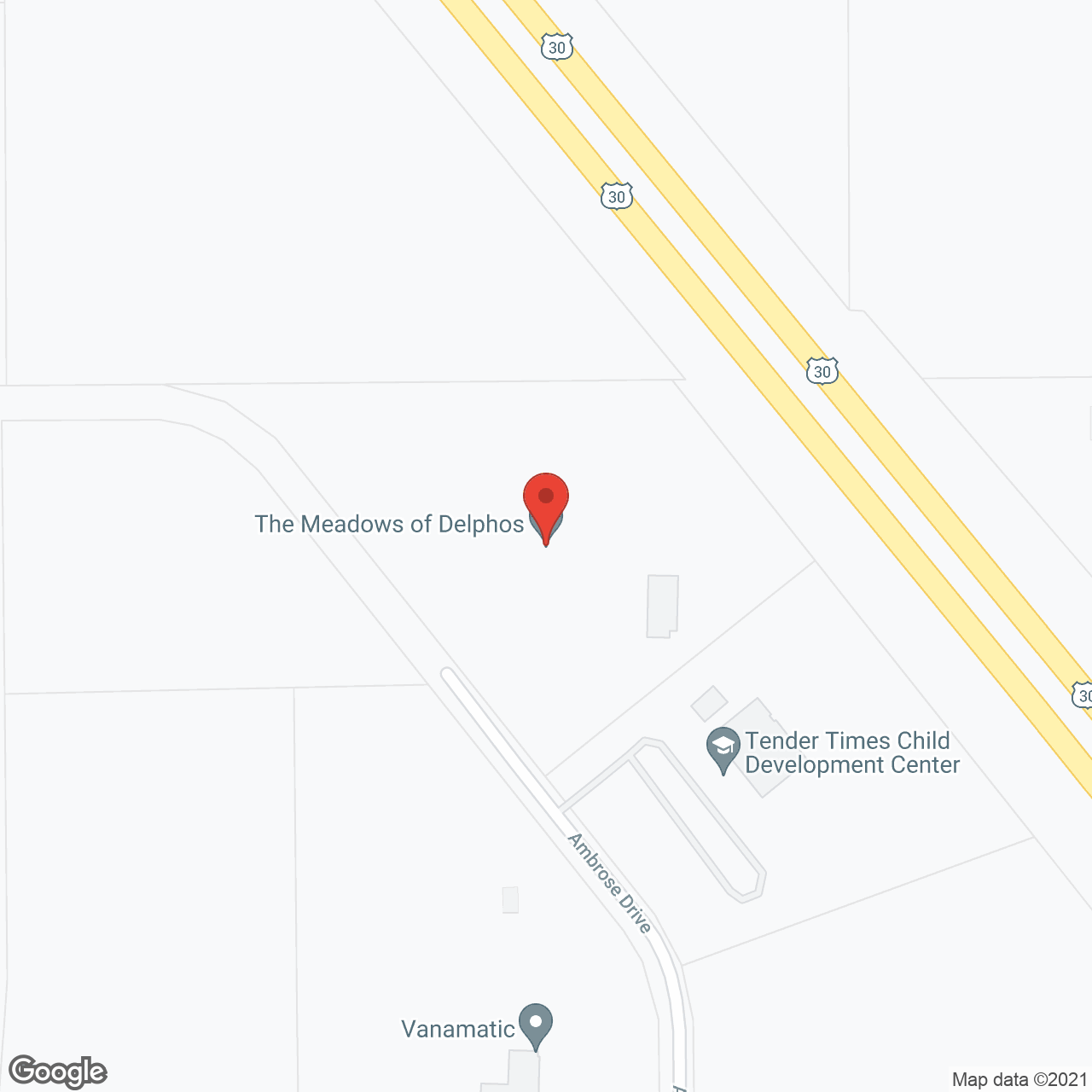 The Meadows of Delphos in google map