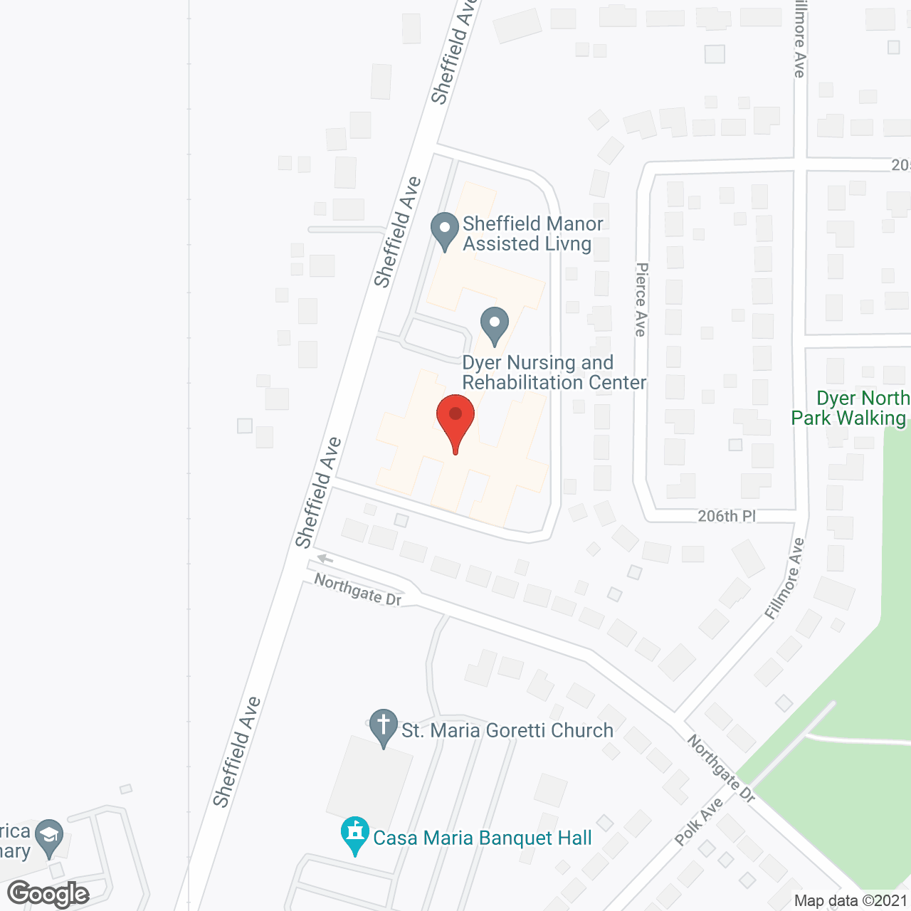 Sheffield Manor Assisted Living in google map