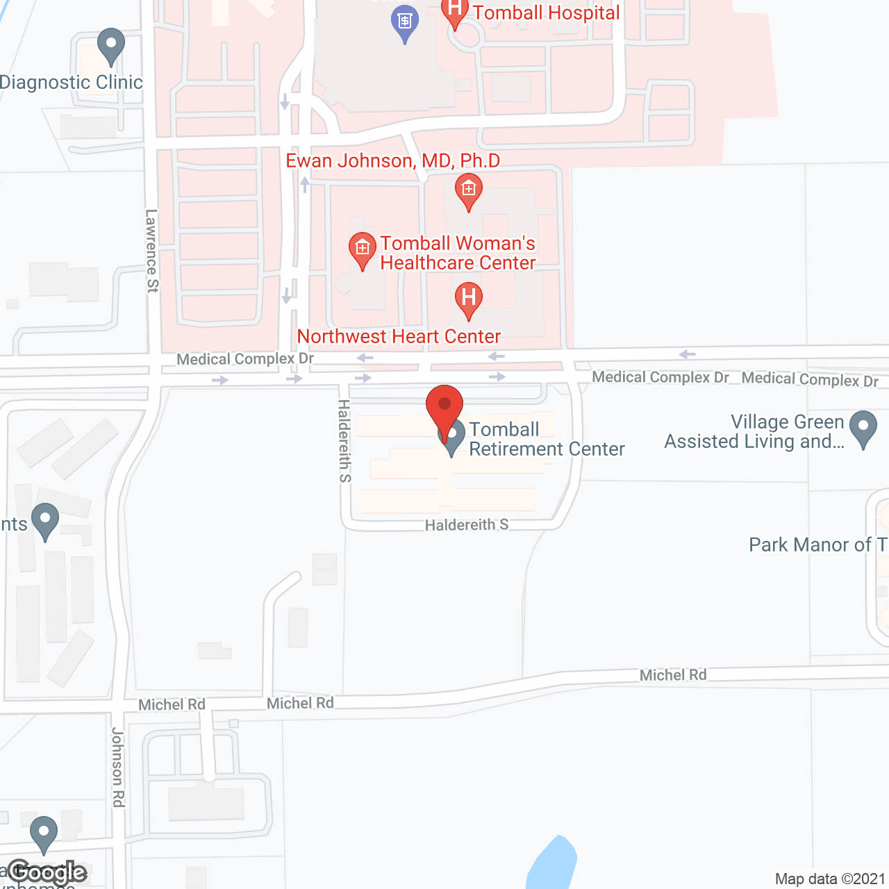Tomball Retirement in google map