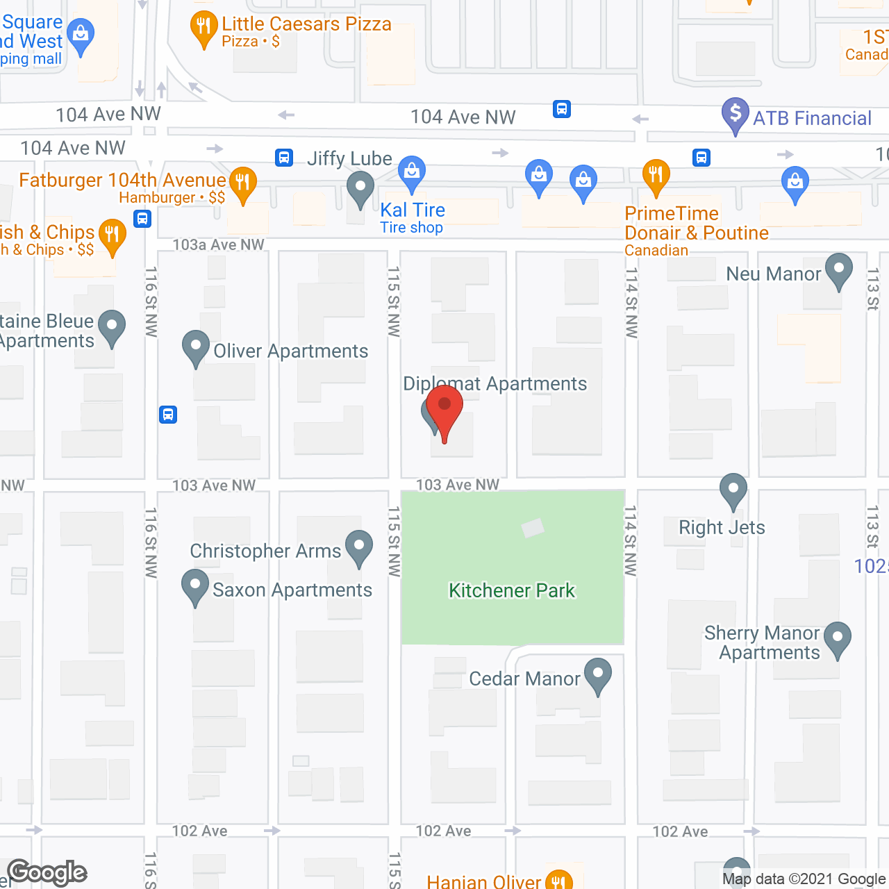Diplomat Apartments in google map