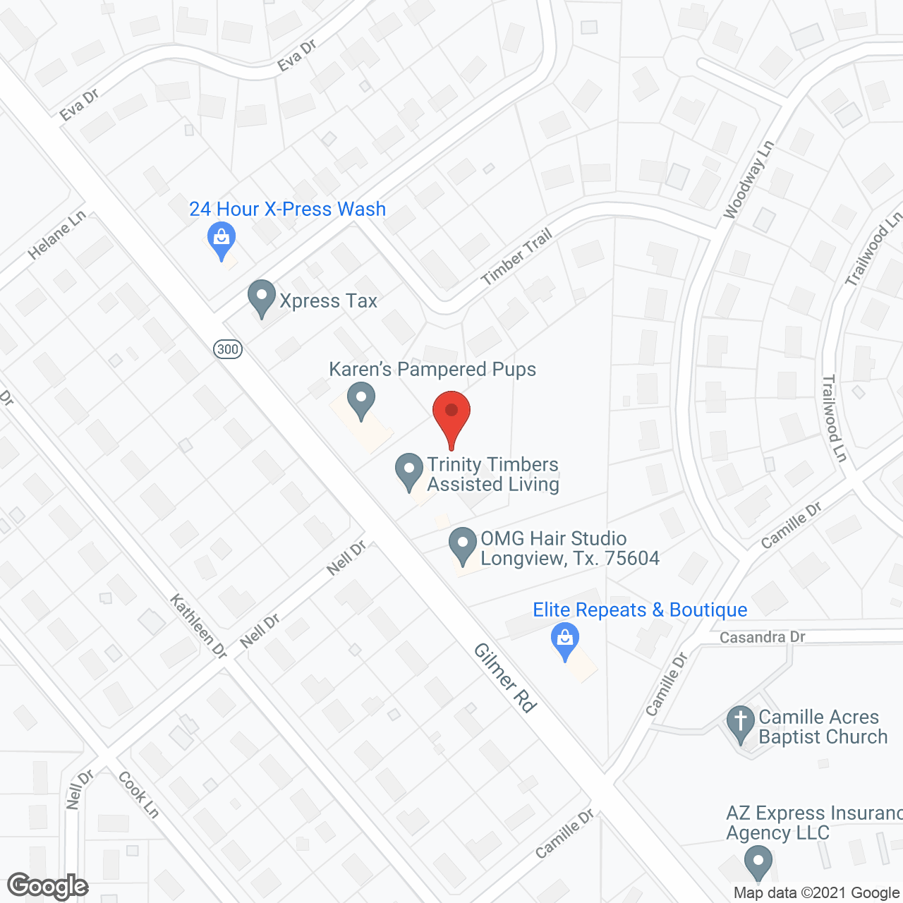 Trinity Timbers Assisted Living in google map