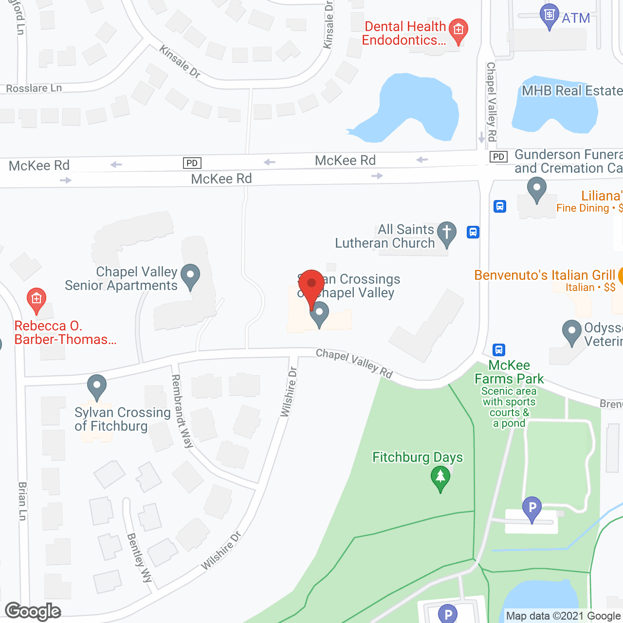 Sylvan Crossings at Chapel Valley in google map