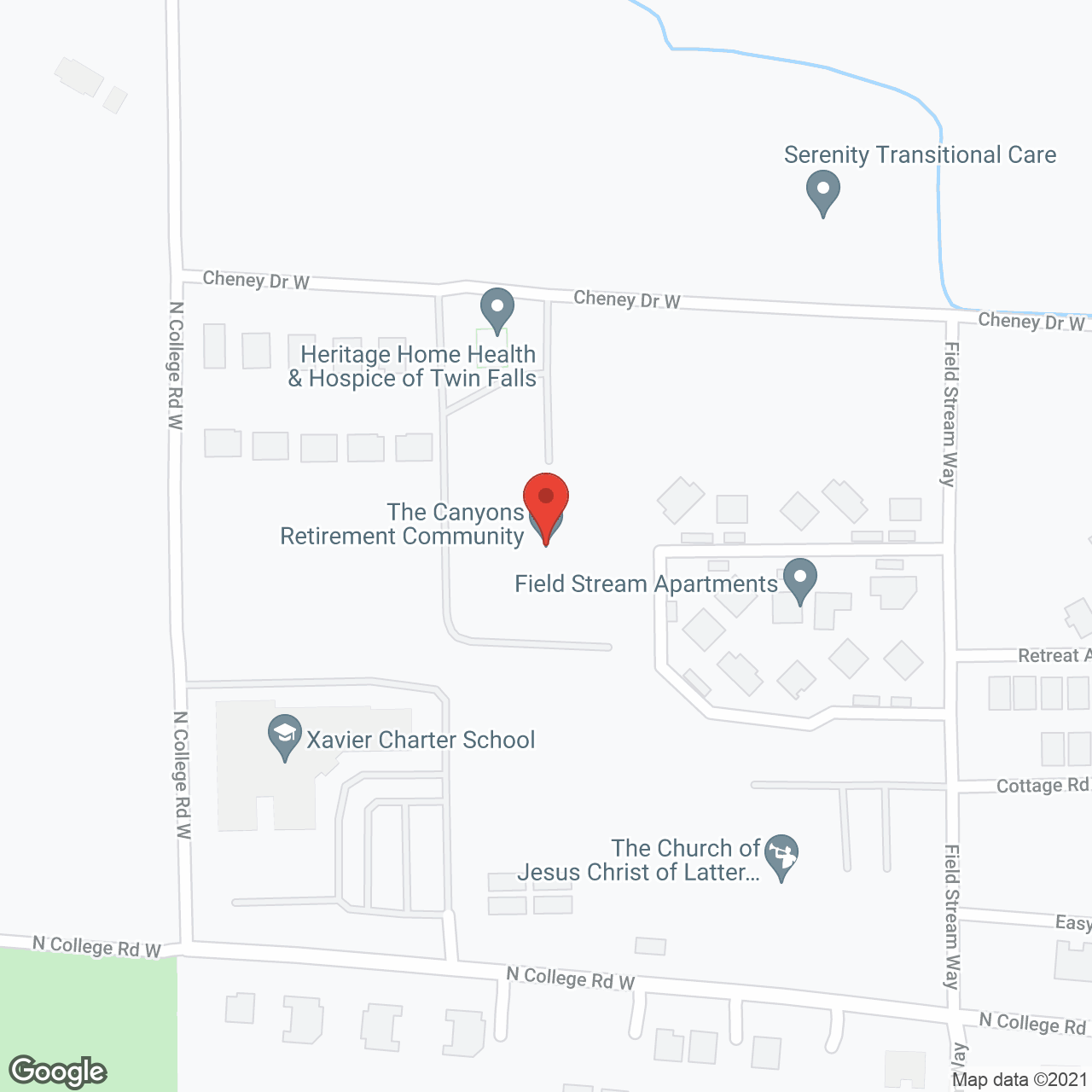 Canyons Retirement Community in google map
