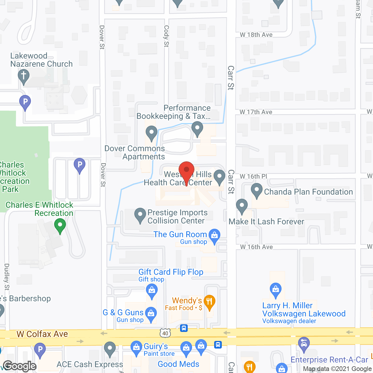 Western Hills Health Care Center in google map
