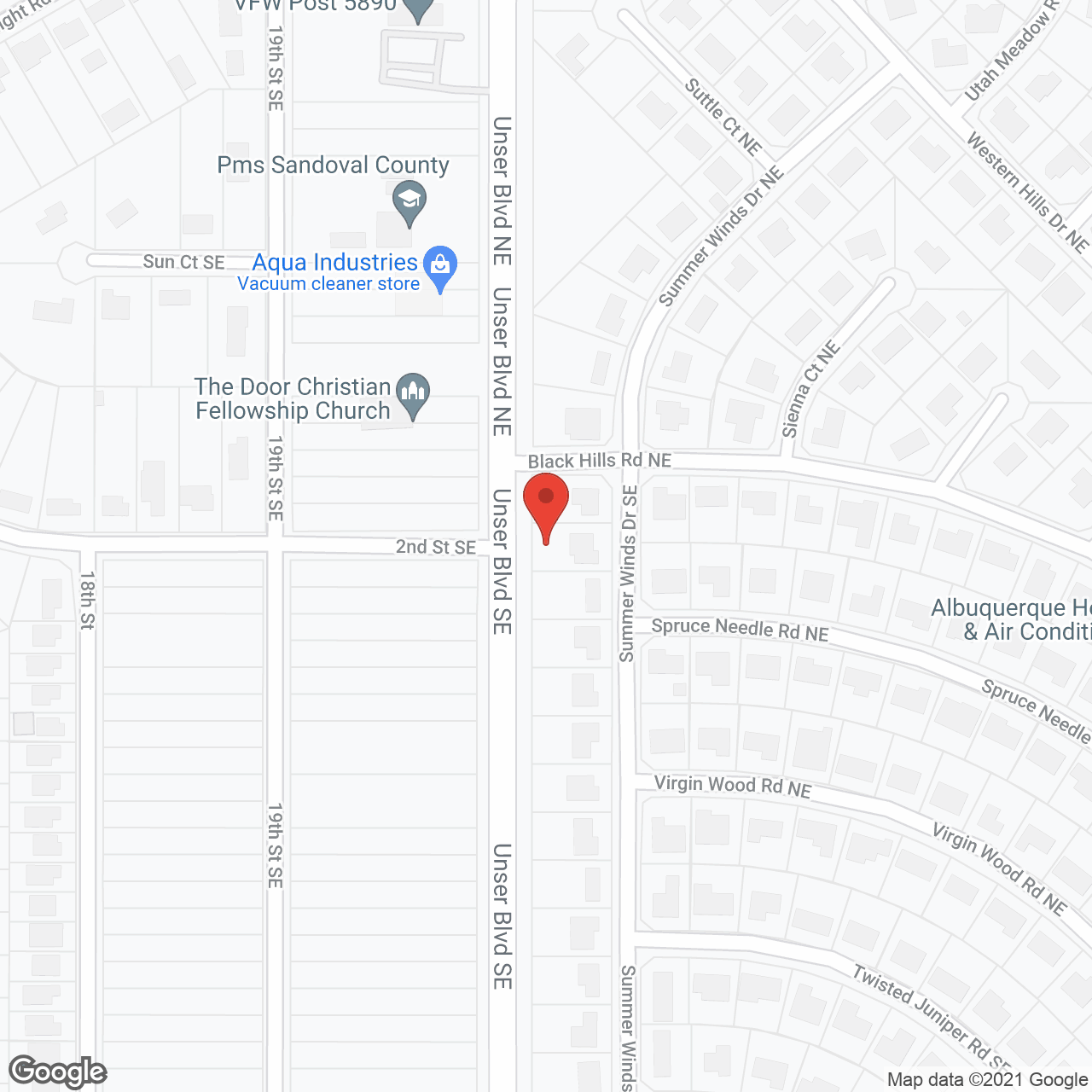 Neighborhood in Rio Rancho Life Plan Community in google map